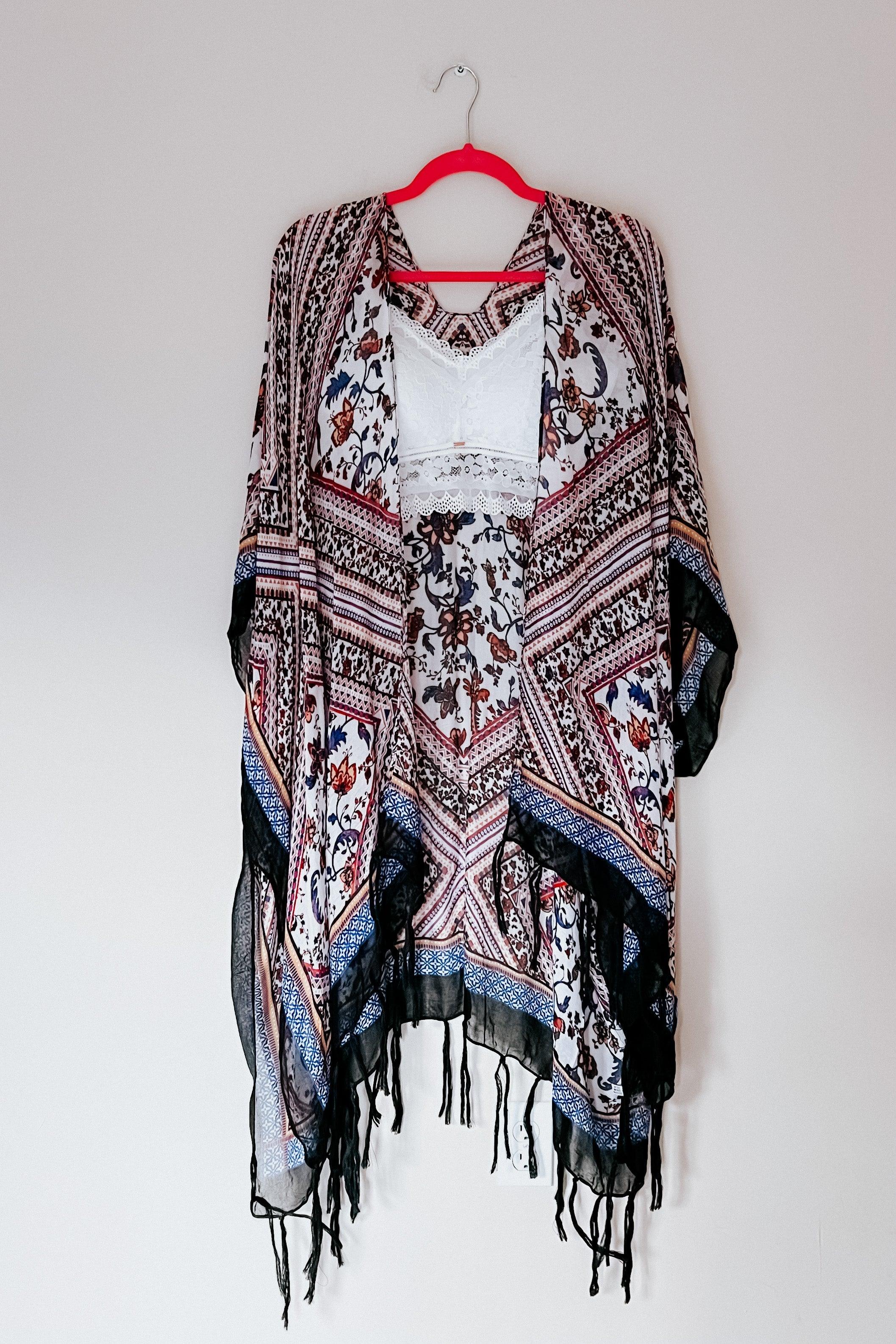 Delia Bohemian Diamond Tassel Kimono Layering Piece • Purple - Atomic Wildflower