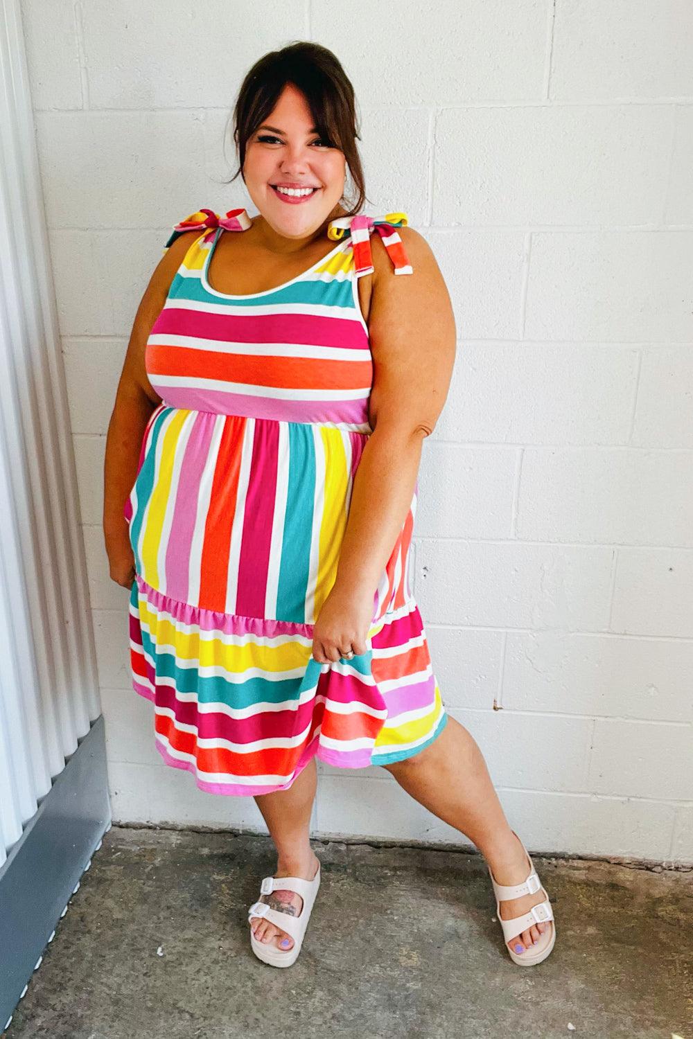 Bold Move Striped Dress - Atomic Wildflower