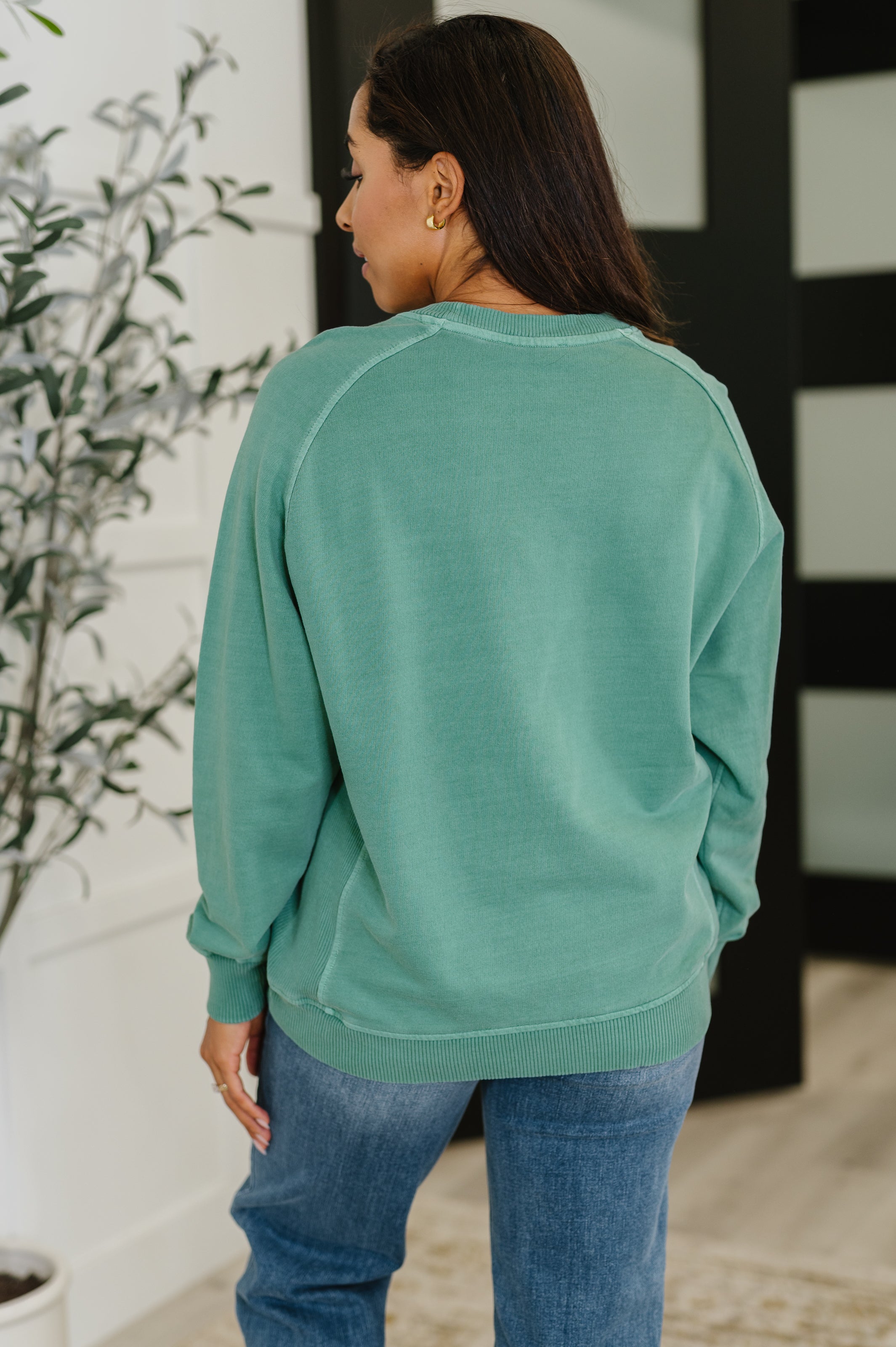 Daily Ease Mineral Wash Pullover • Dark Green