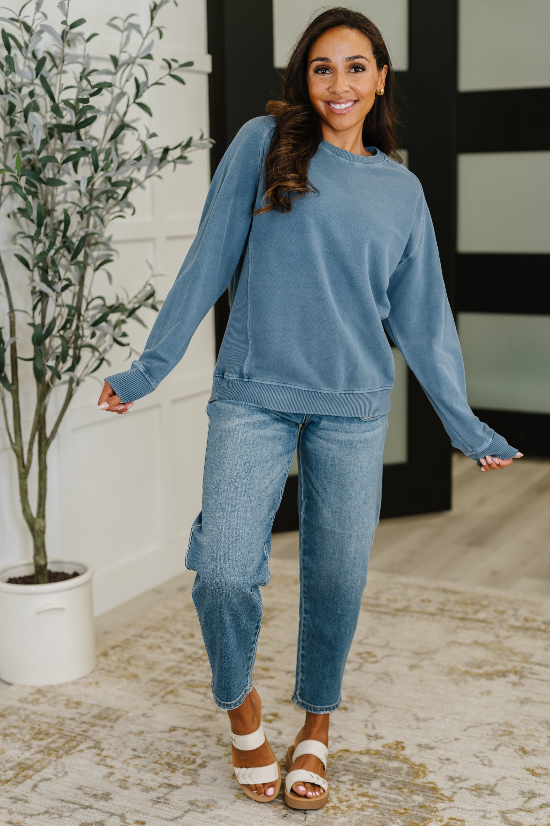 Daily Ease Mineral Wash Pullover • Dusty Blue