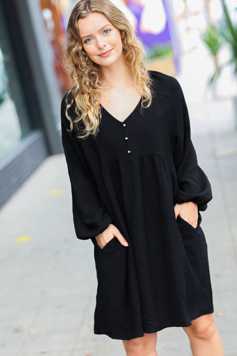 All I Need Woven Babydoll Dress • Black