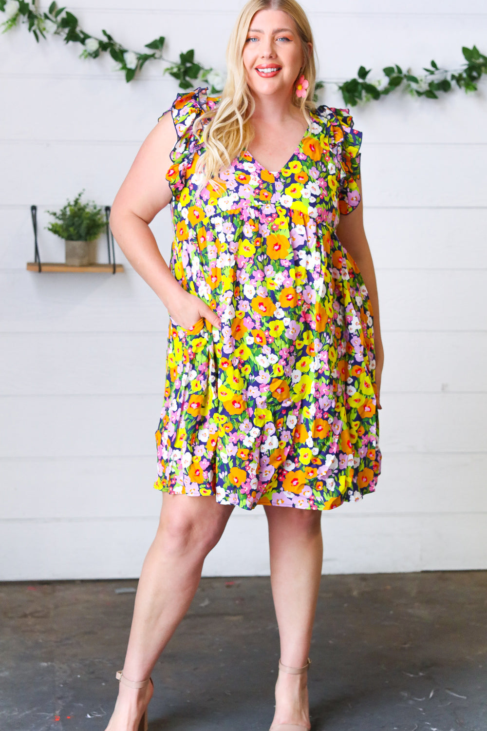 Yours Truly Babydoll Ruffle Dress