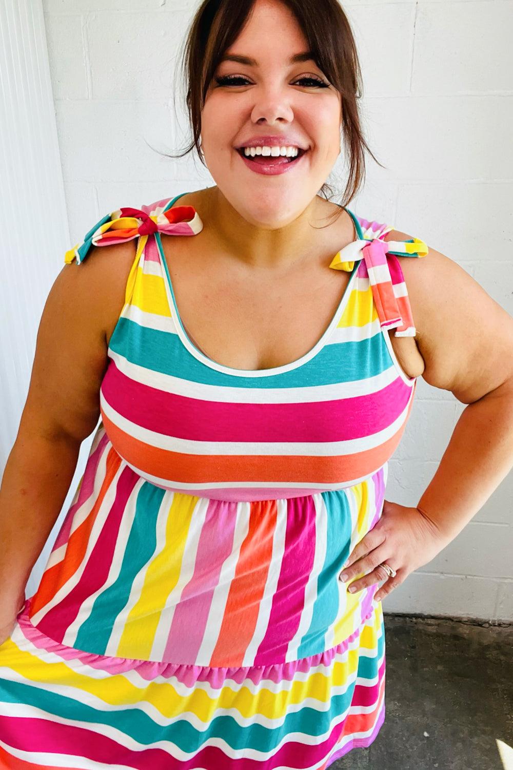 Bold Move Striped Dress - Atomic Wildflower