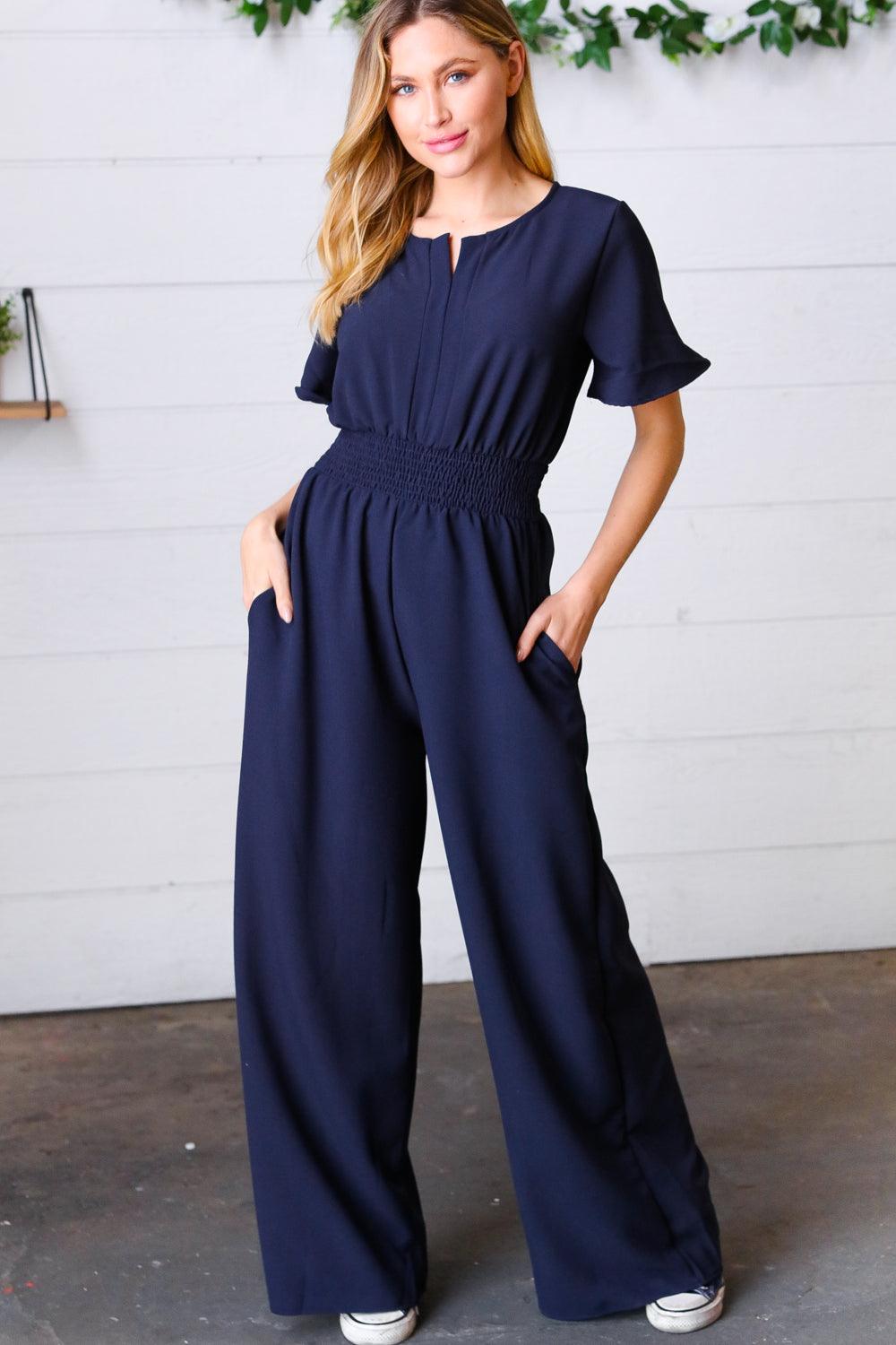Wildest Dreams Smocked Waist Crepe Jumpsuit - Atomic Wildflower
