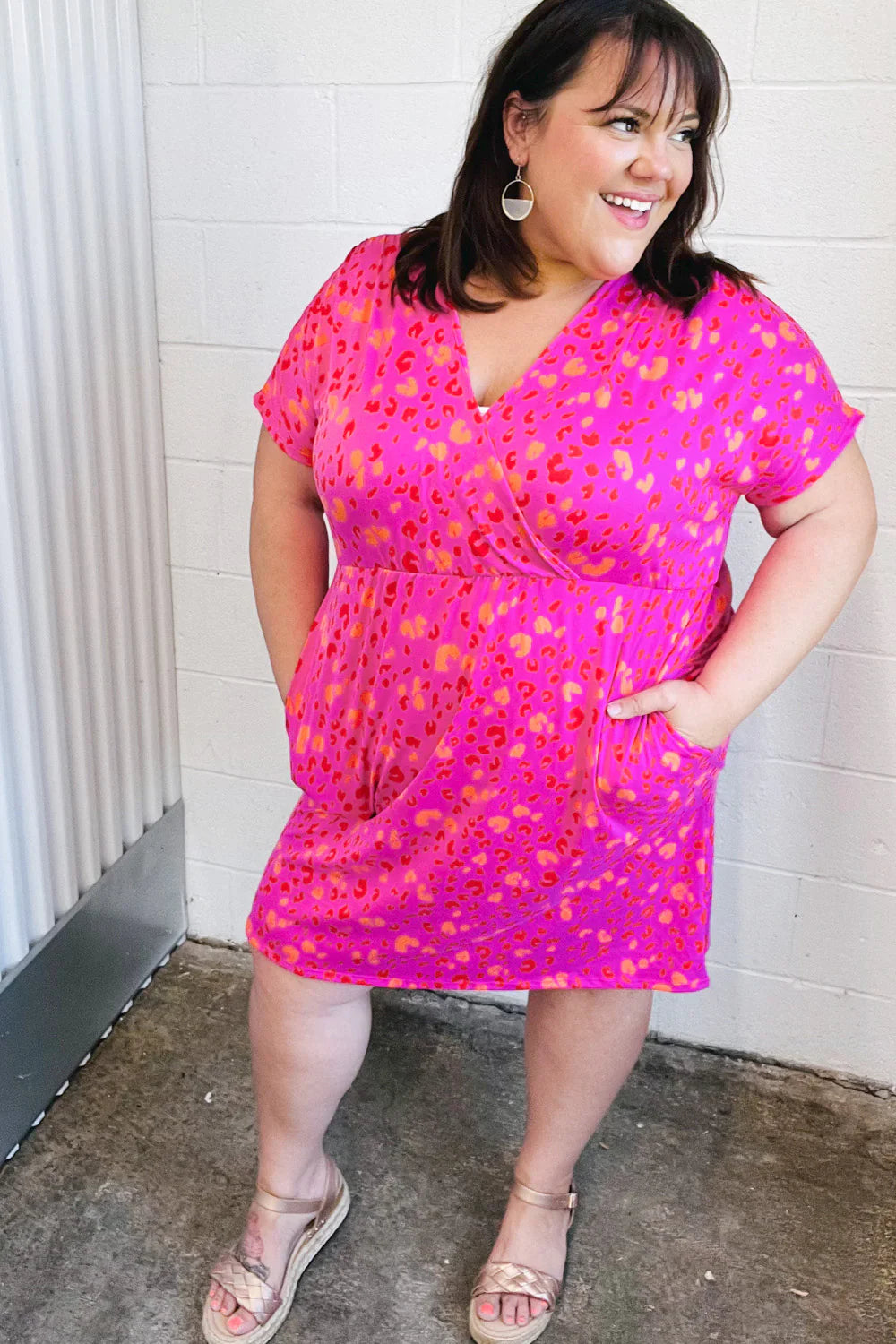 Love High Surplice V Neck Dress - Atomic Wildflower