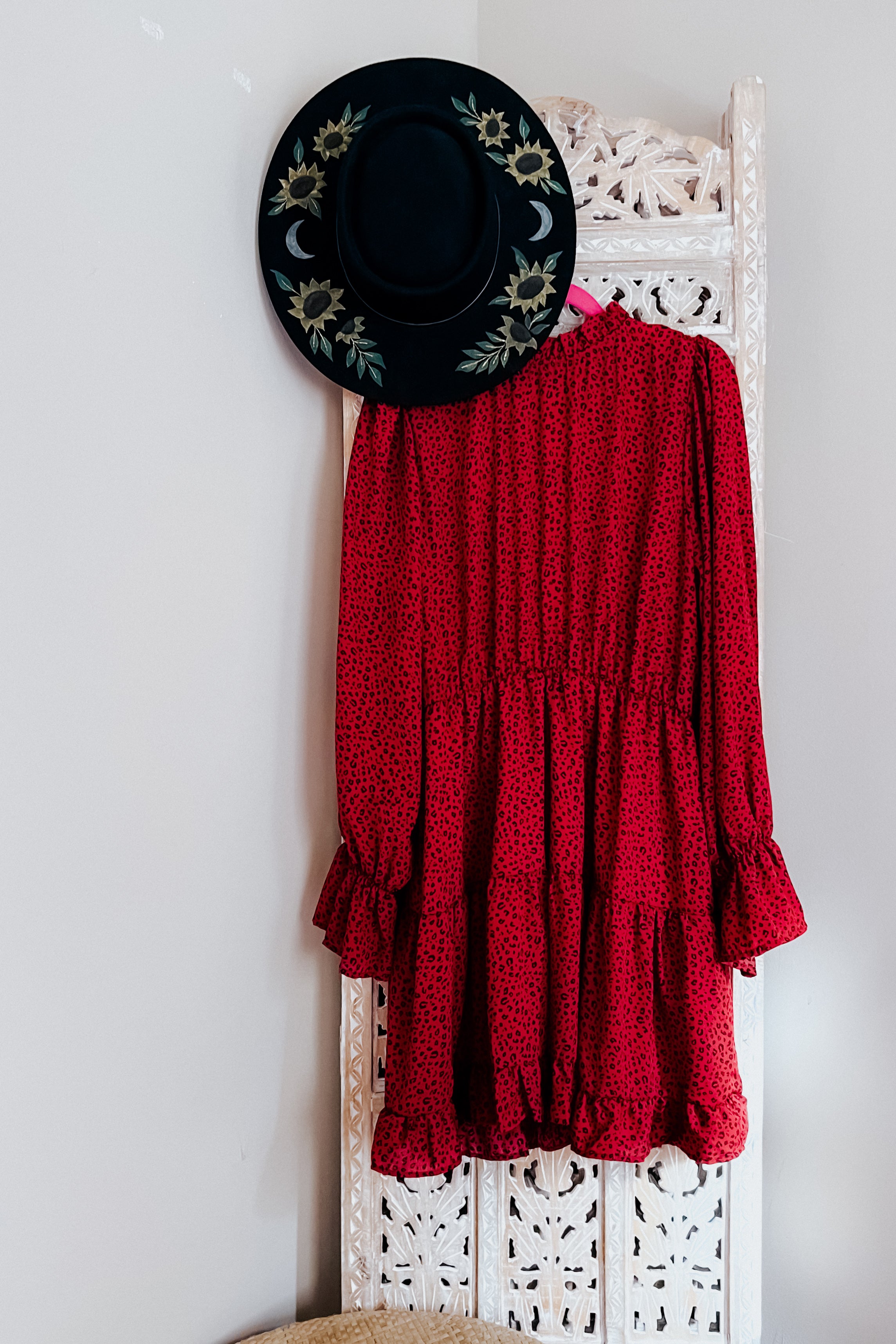 Simply Merry Animal Print Mock Neck Tiered Dress
