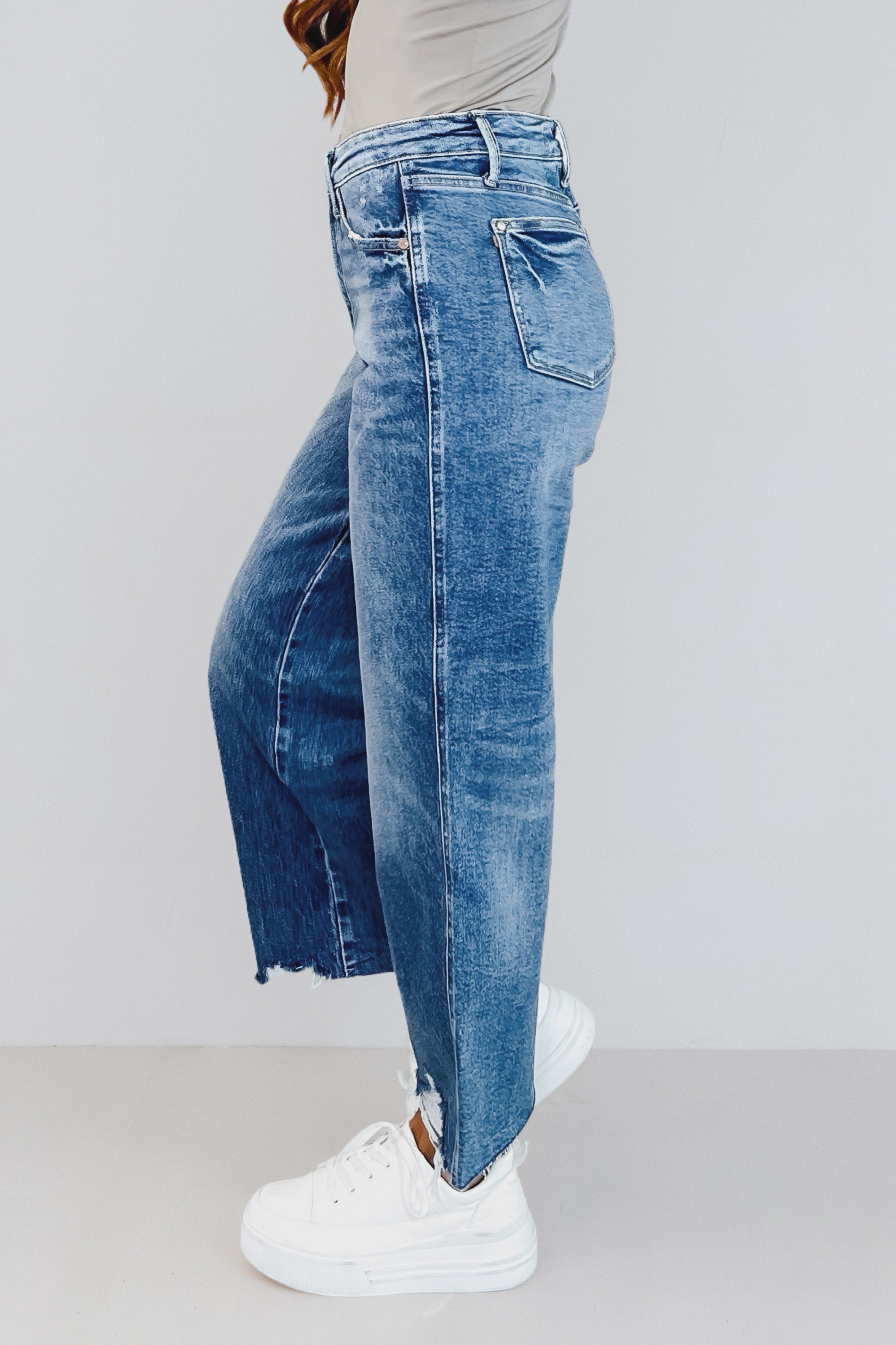 Megan High Rise Rigid Magic Wide Leg Crop Jeans