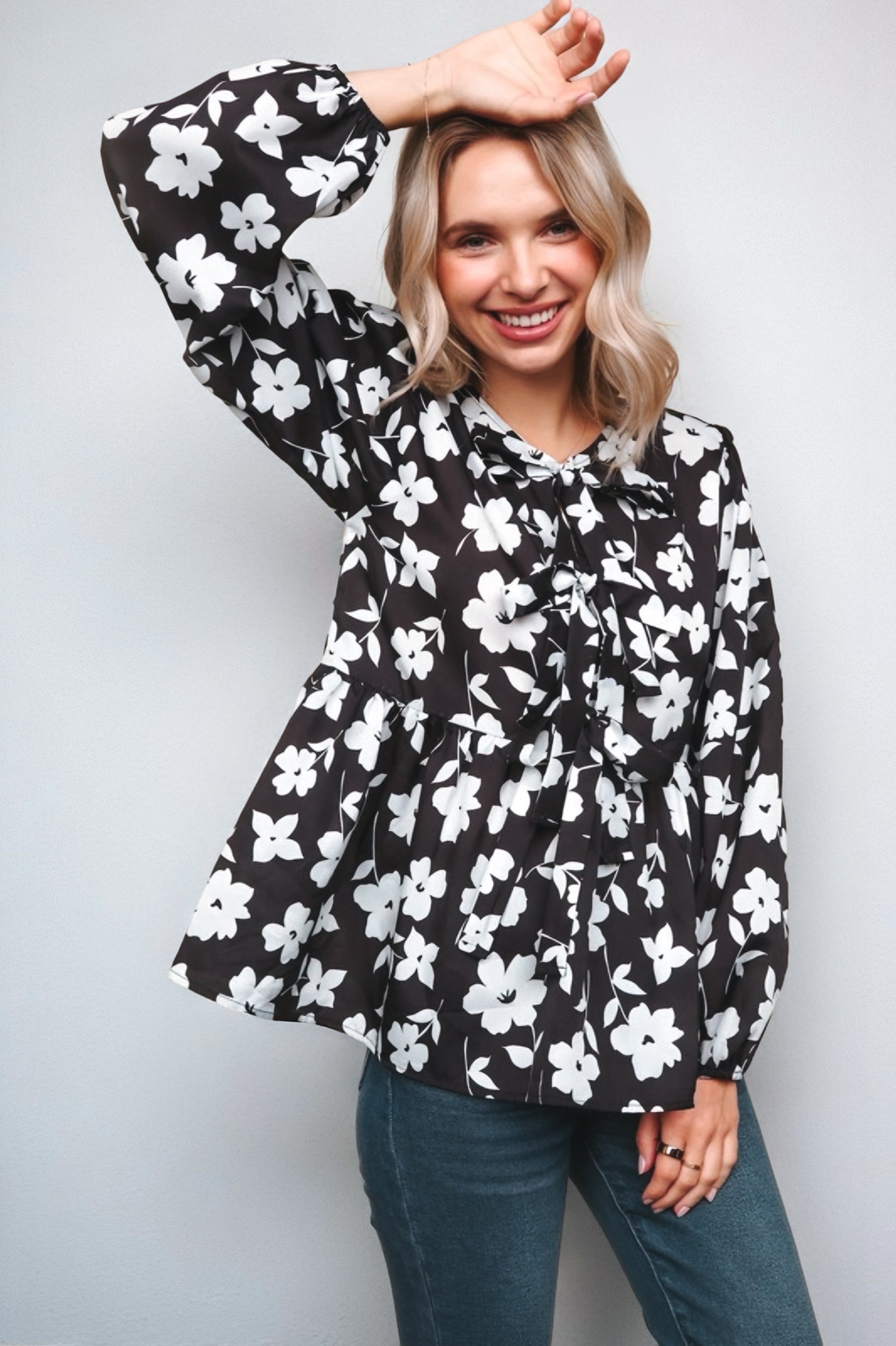 Fleur with Flair Double Bow Babydoll Top