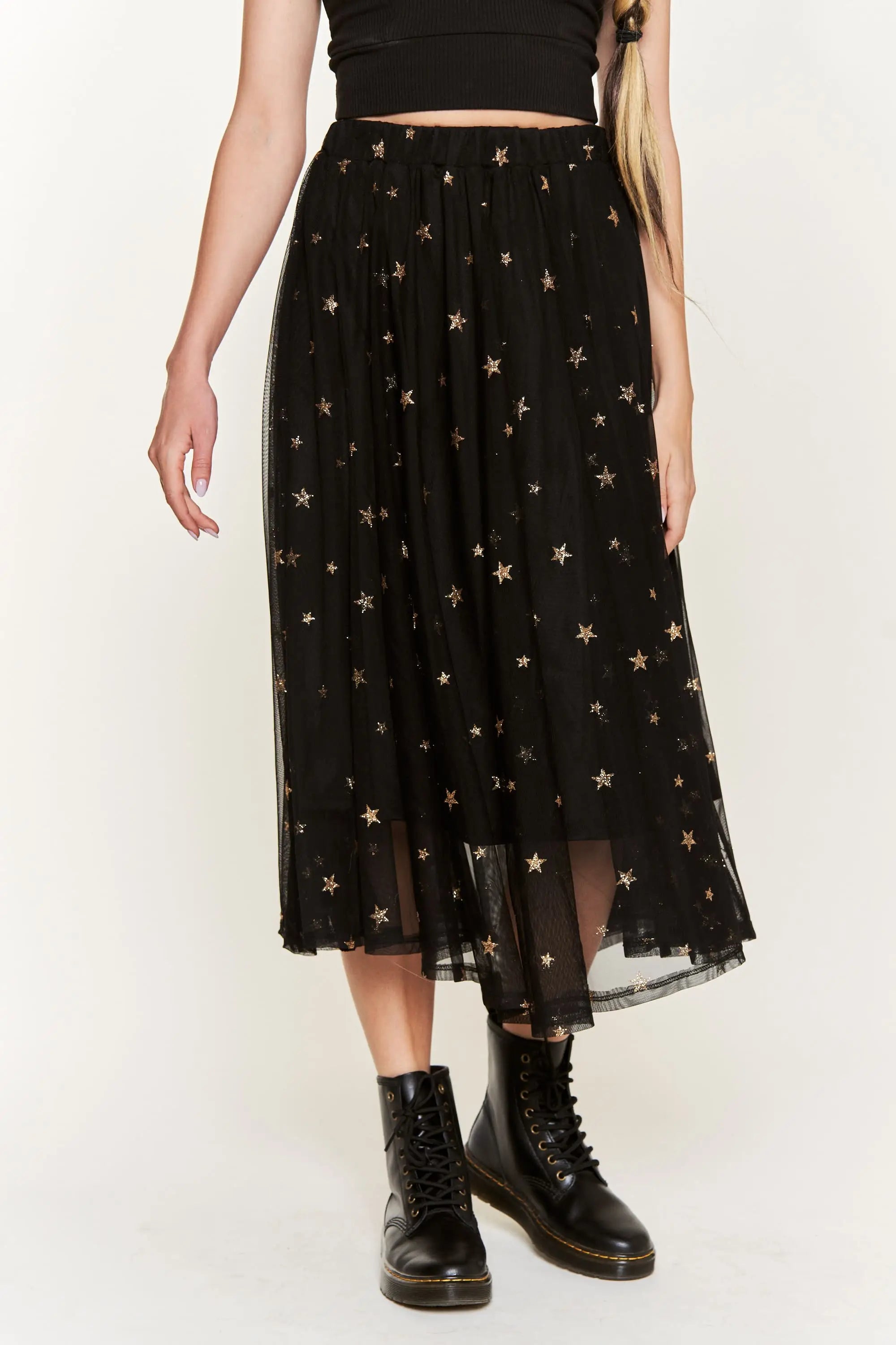 Star Crossed Chiffon Midi Skirt - Atomic Wildflower