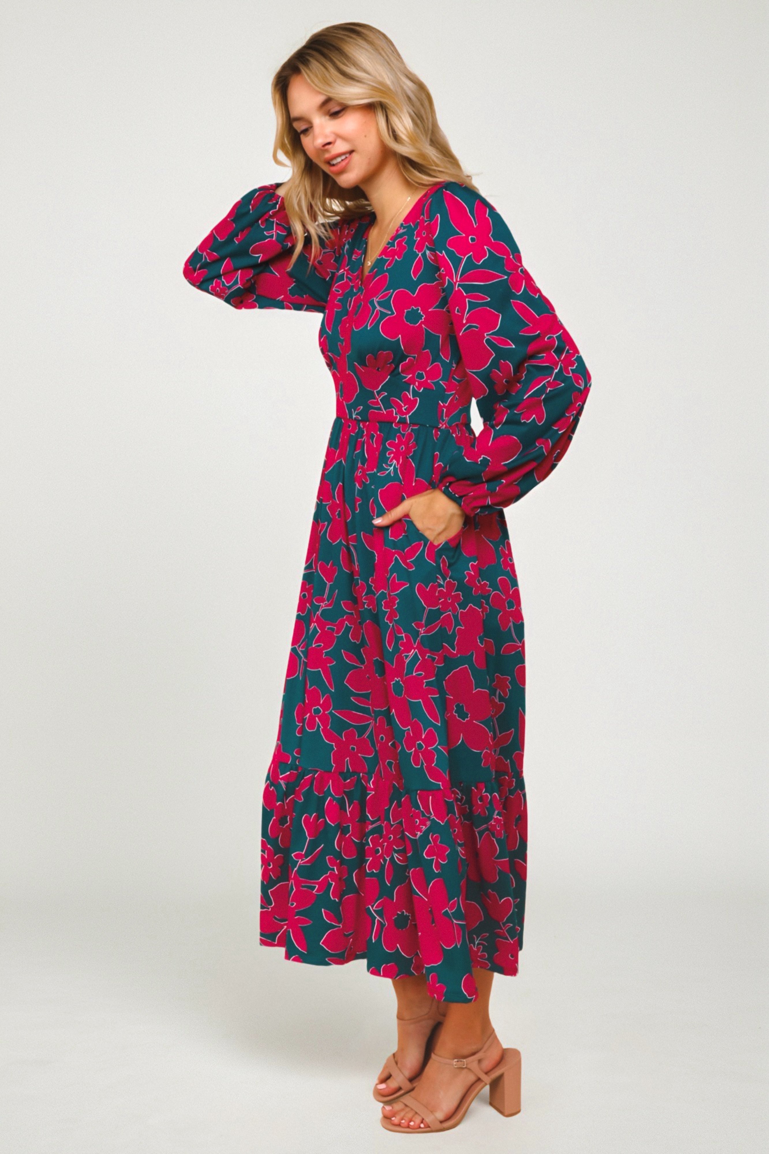 Everyone to the Dance Floor Midi Dress • Teal