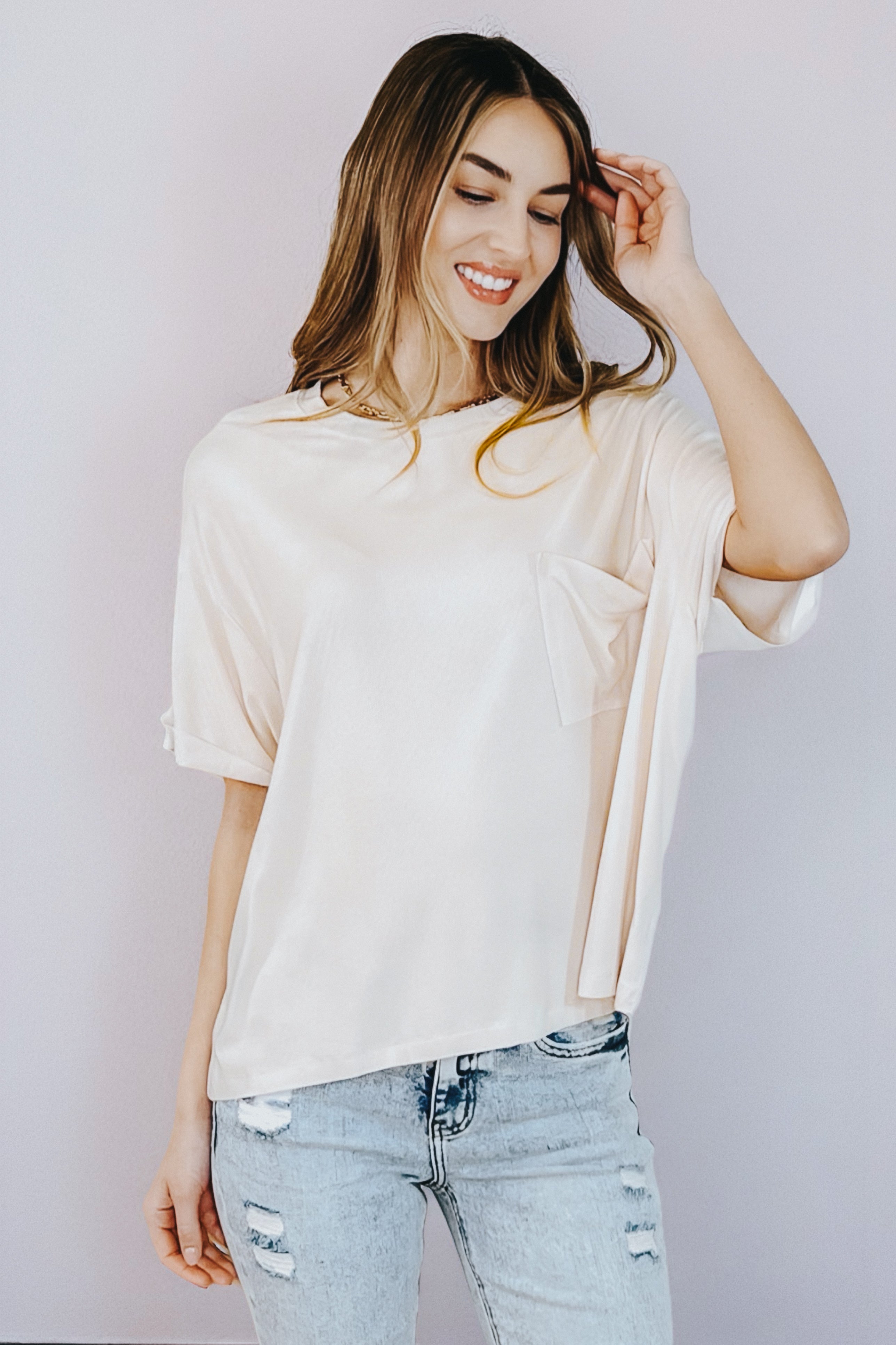 Bare Necessitee Relaxed Tee • Sand Beige