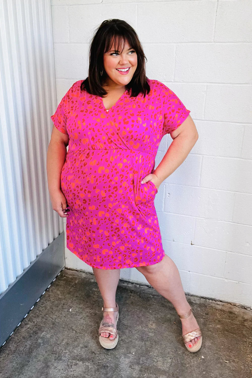 Love High Surplice V Neck Dress - Atomic Wildflower