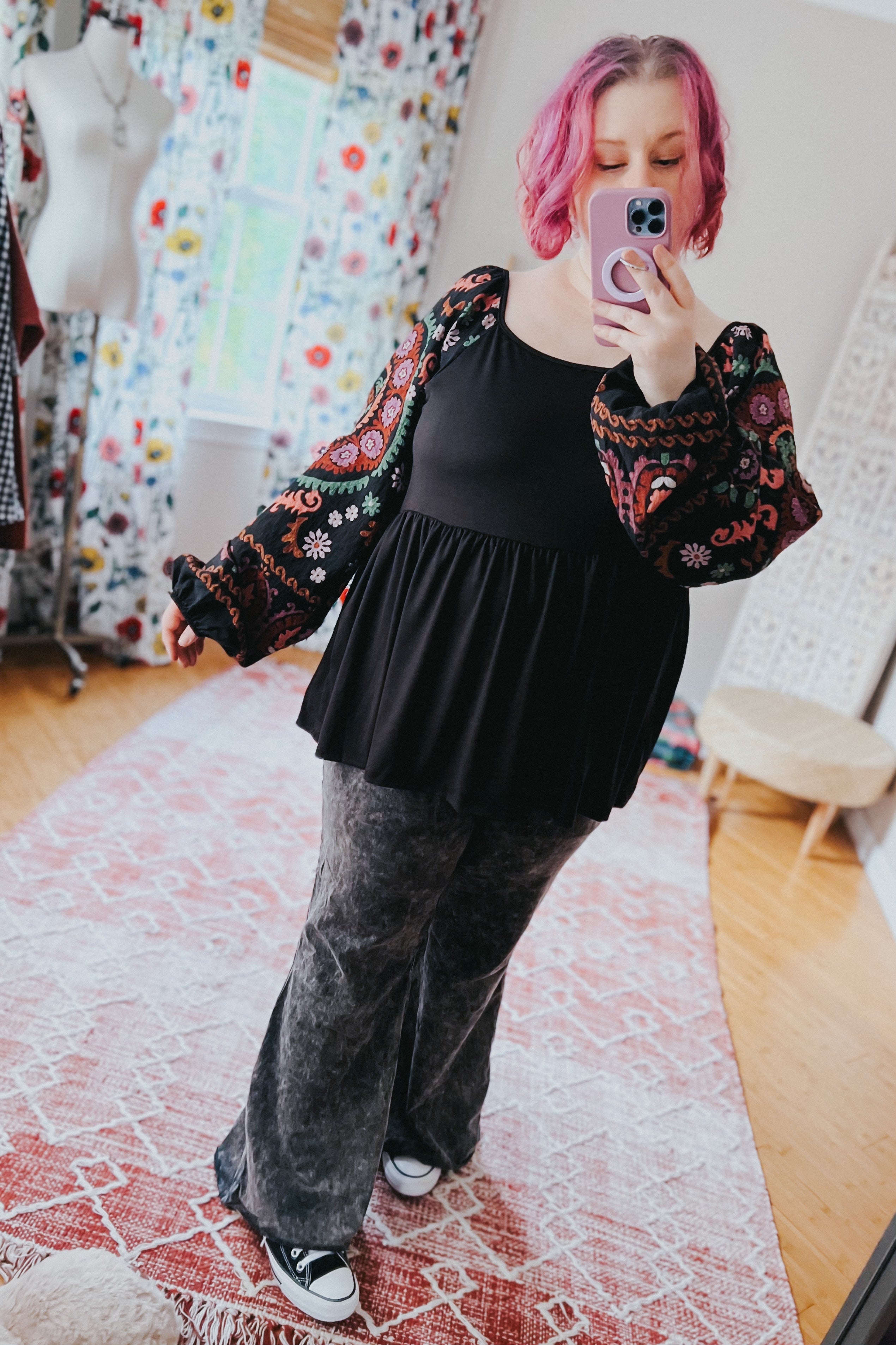 Dueling Dreams Border Print Blouse