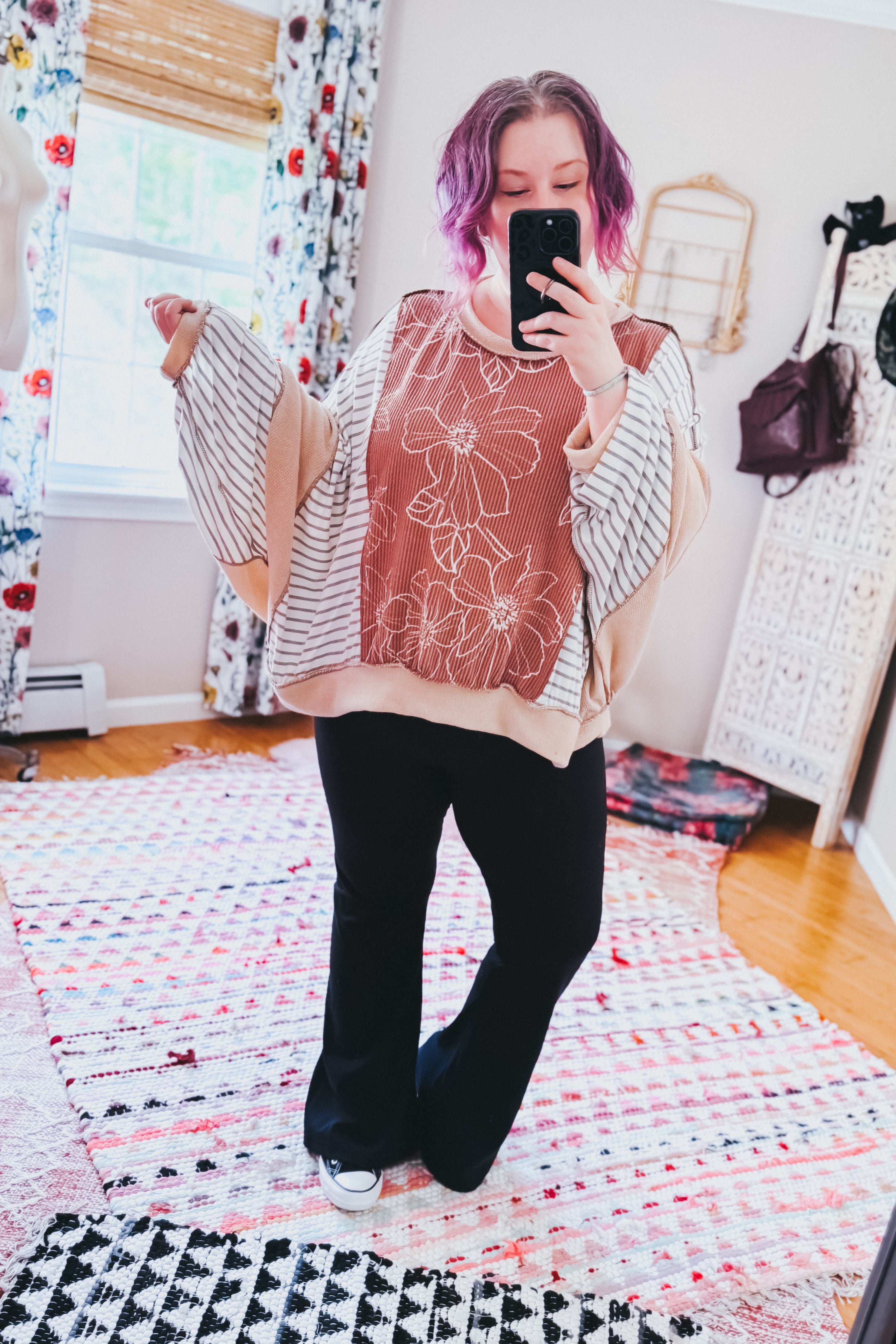 Striped and in Bloom Dolman Top