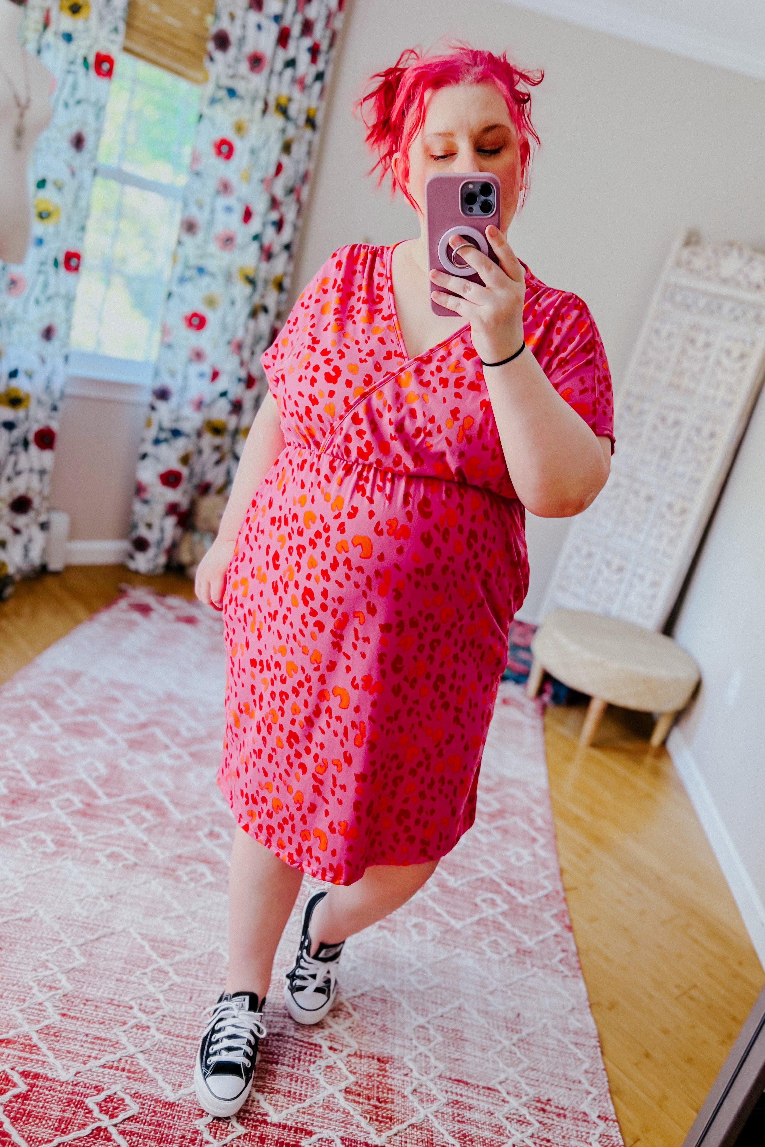 Love High Surplice V Neck Dress - Atomic Wildflower