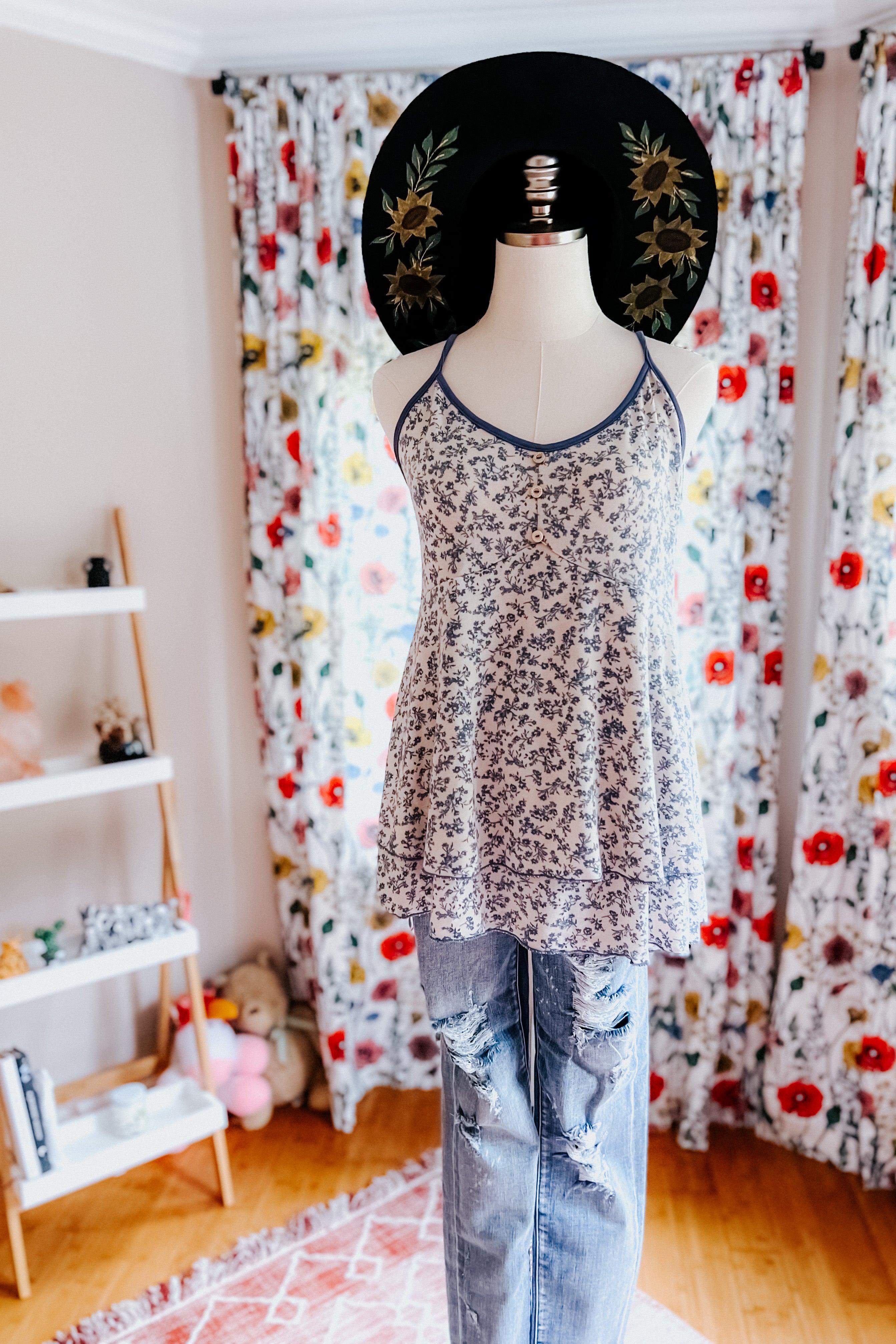 Sundown Floral Babydoll Top - Atomic Wildflower