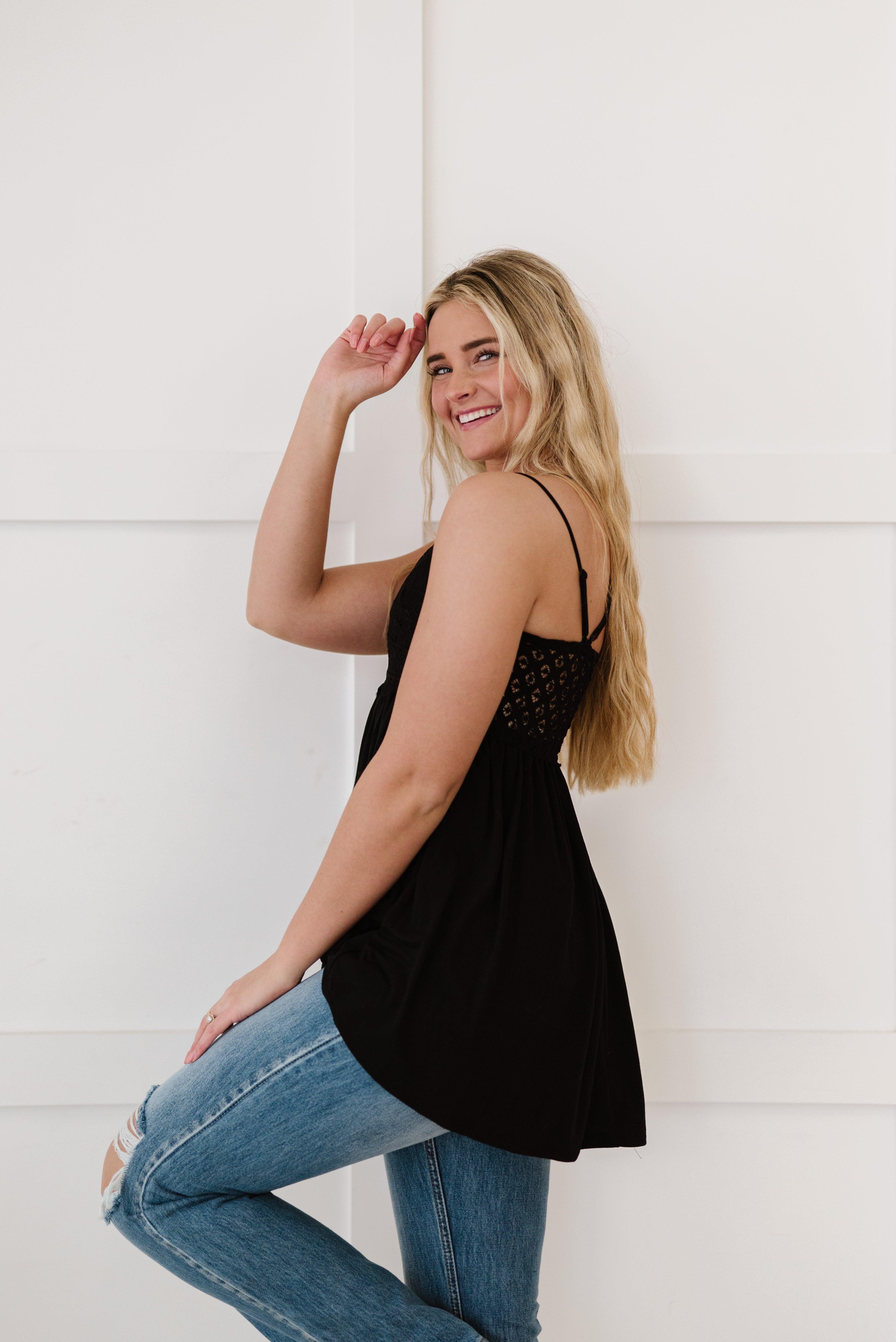 In The Spotlight Crocheted Cami • Black - Atomic Wildflower