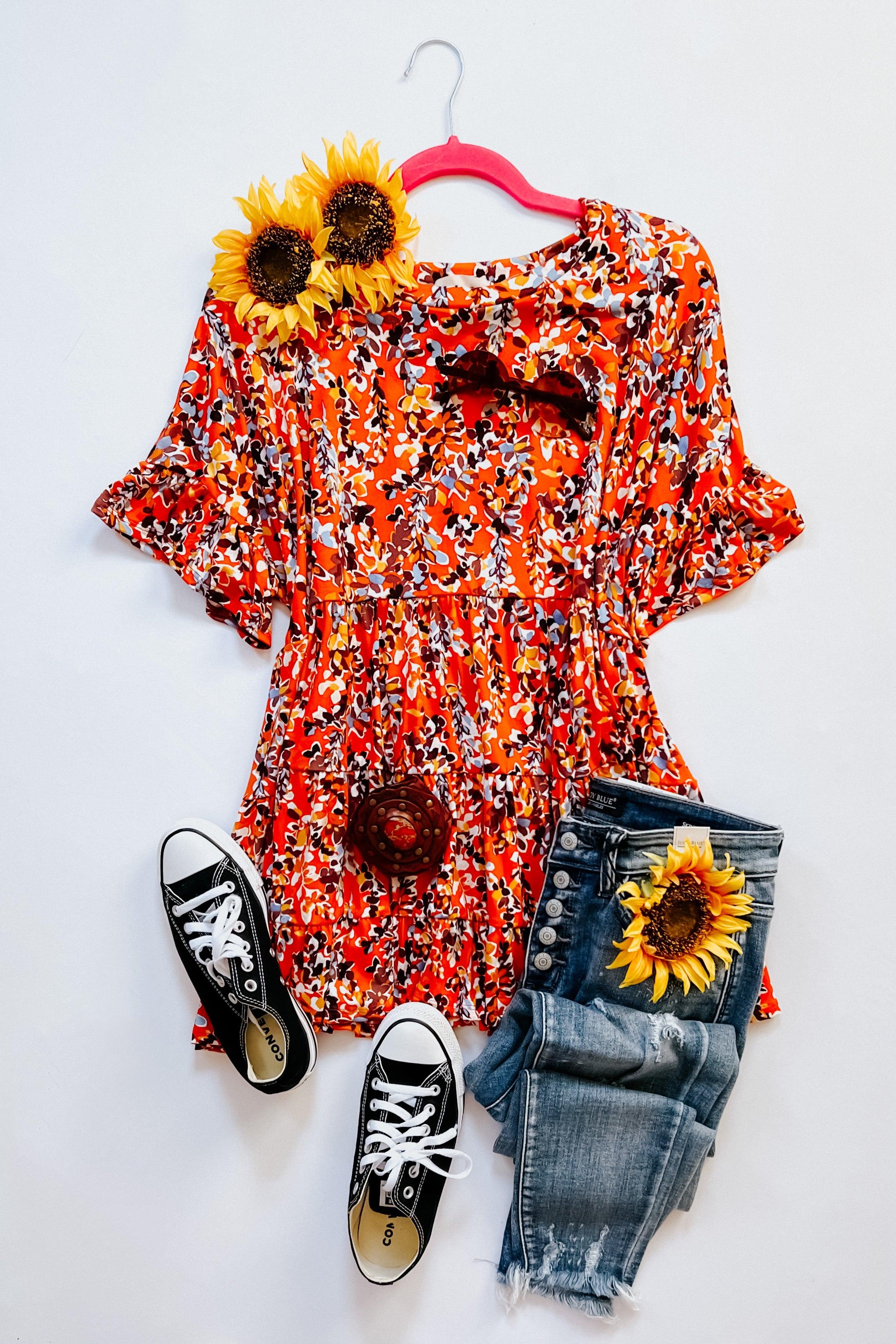 Beautiful World Tiered Swing Top • Rust - Atomic Wildflower