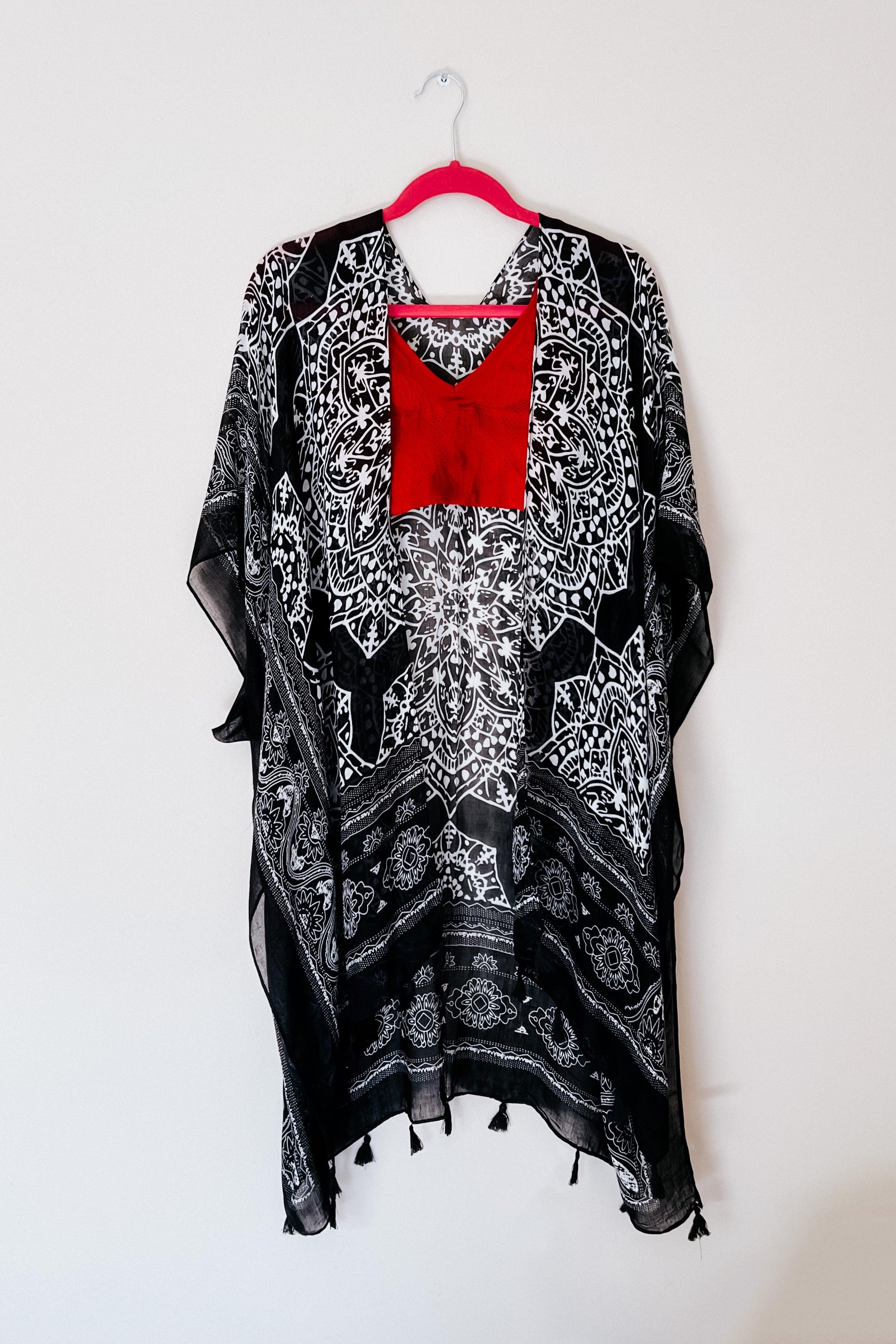 Took My Love Tassel Kimono • Black - Atomic Wildflower