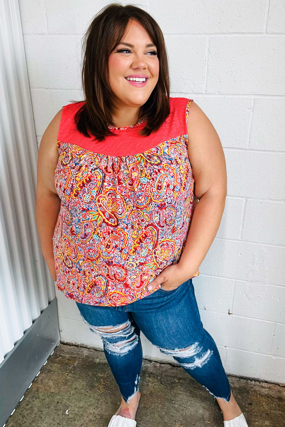 Plenty Of Love Paisley Print Tank Top - Atomic Wildflower