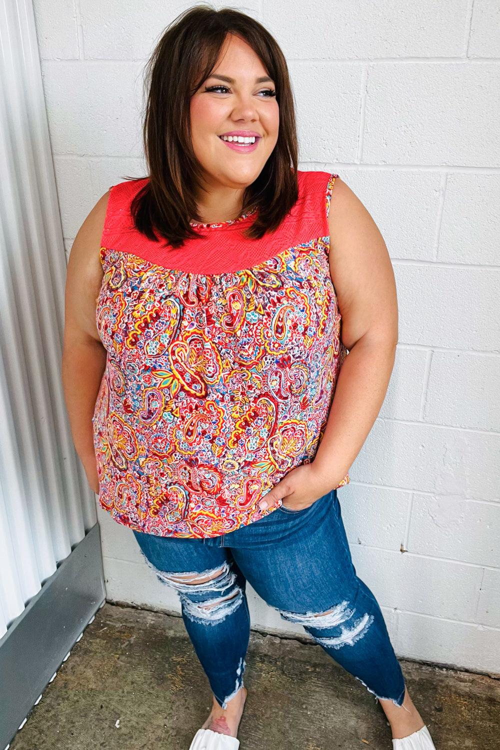 Plenty Of Love Paisley Print Tank Top - Atomic Wildflower