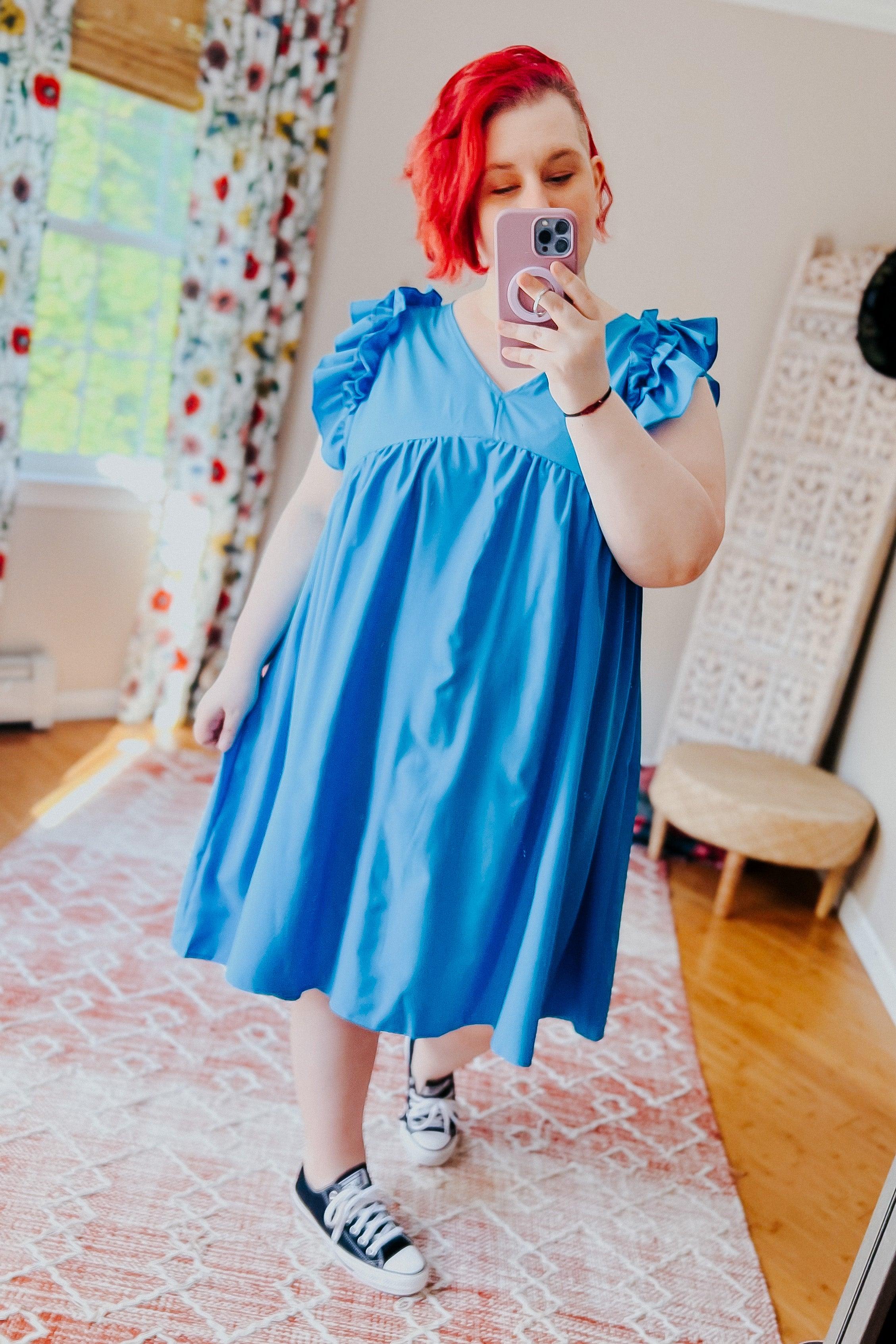 Rich Soul Babydoll Ruffle Crepe Dress - Atomic Wildflower