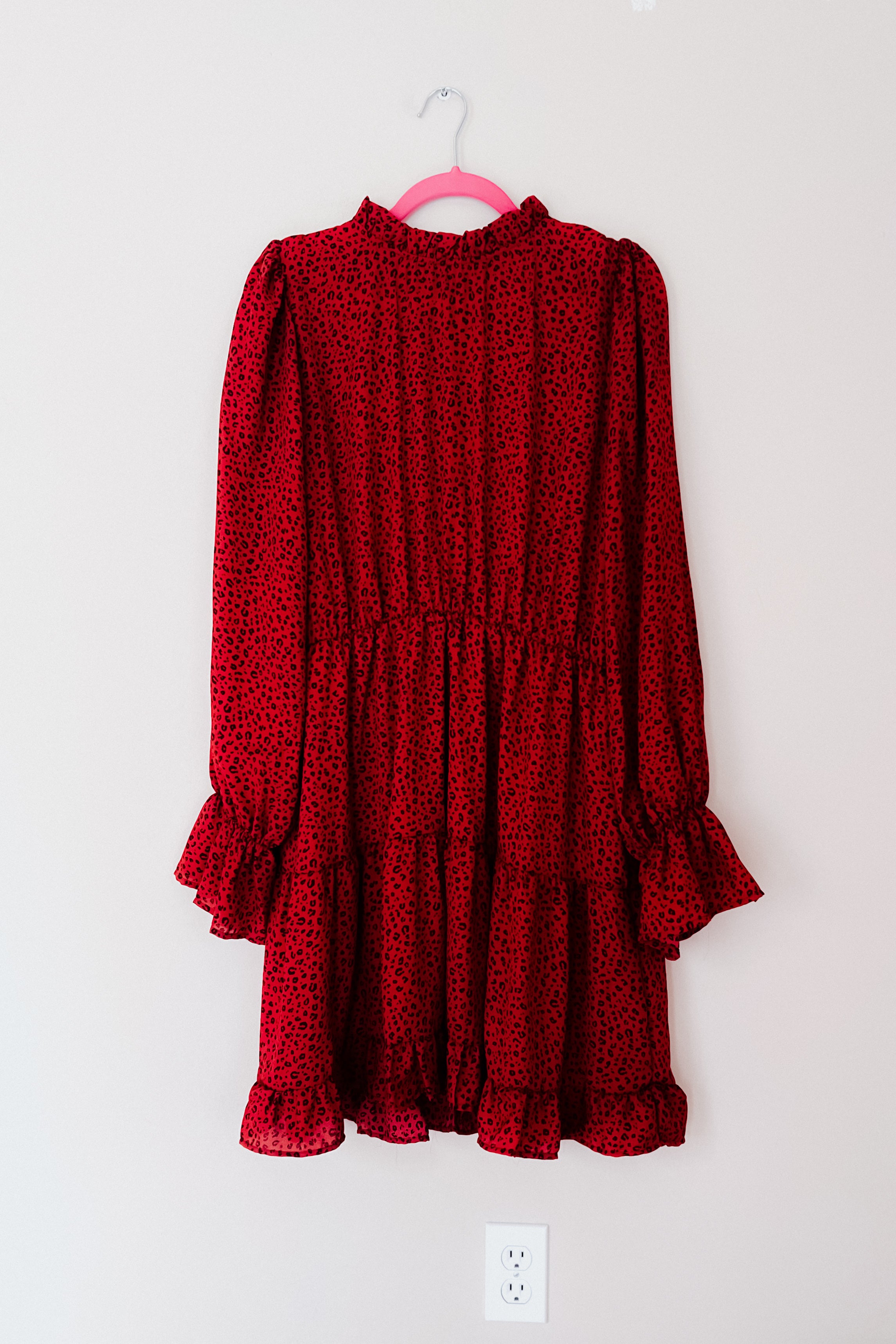 Simply Merry Animal Print Mock Neck Tiered Dress
