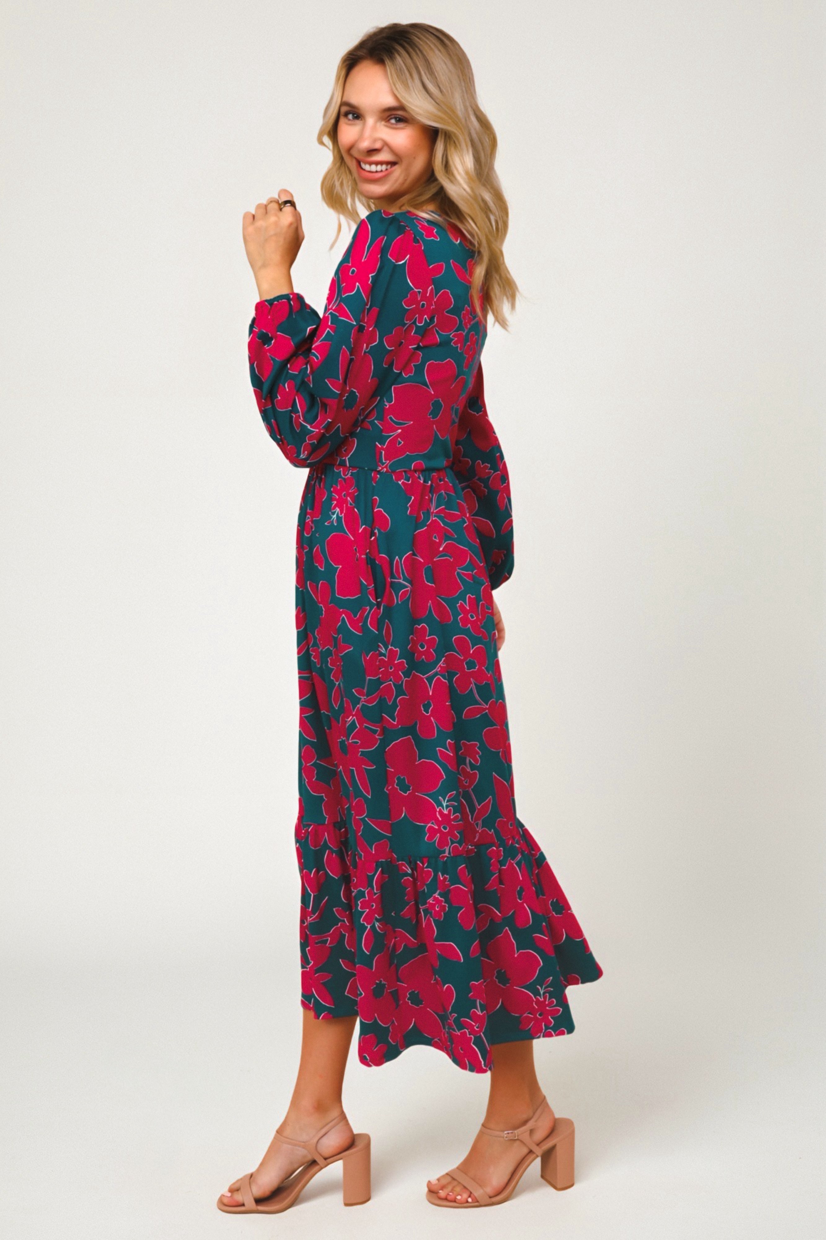 Everyone to the Dance Floor Midi Dress • Teal