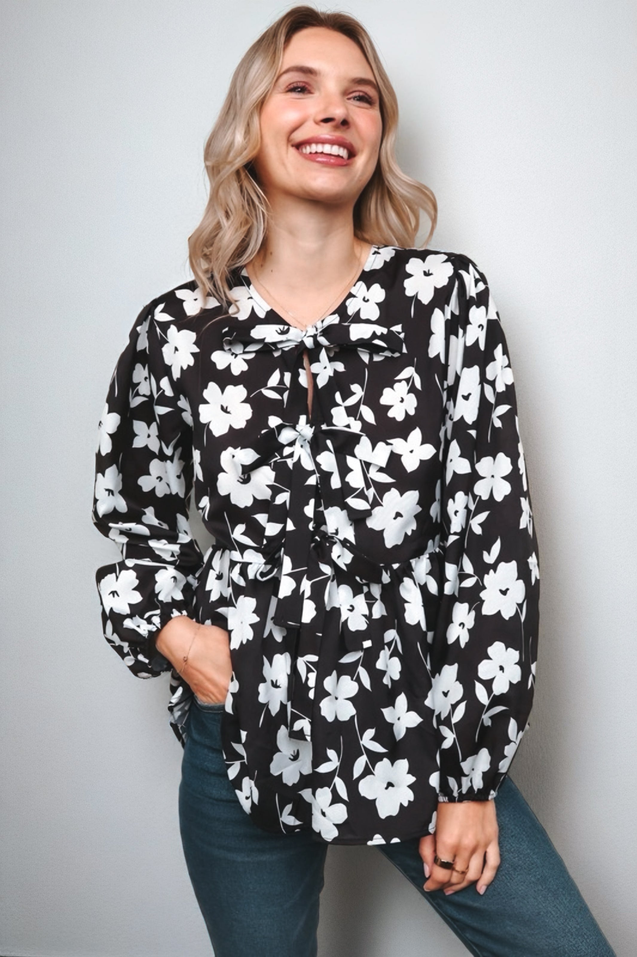 Fleur with Flair Double Bow Babydoll Top