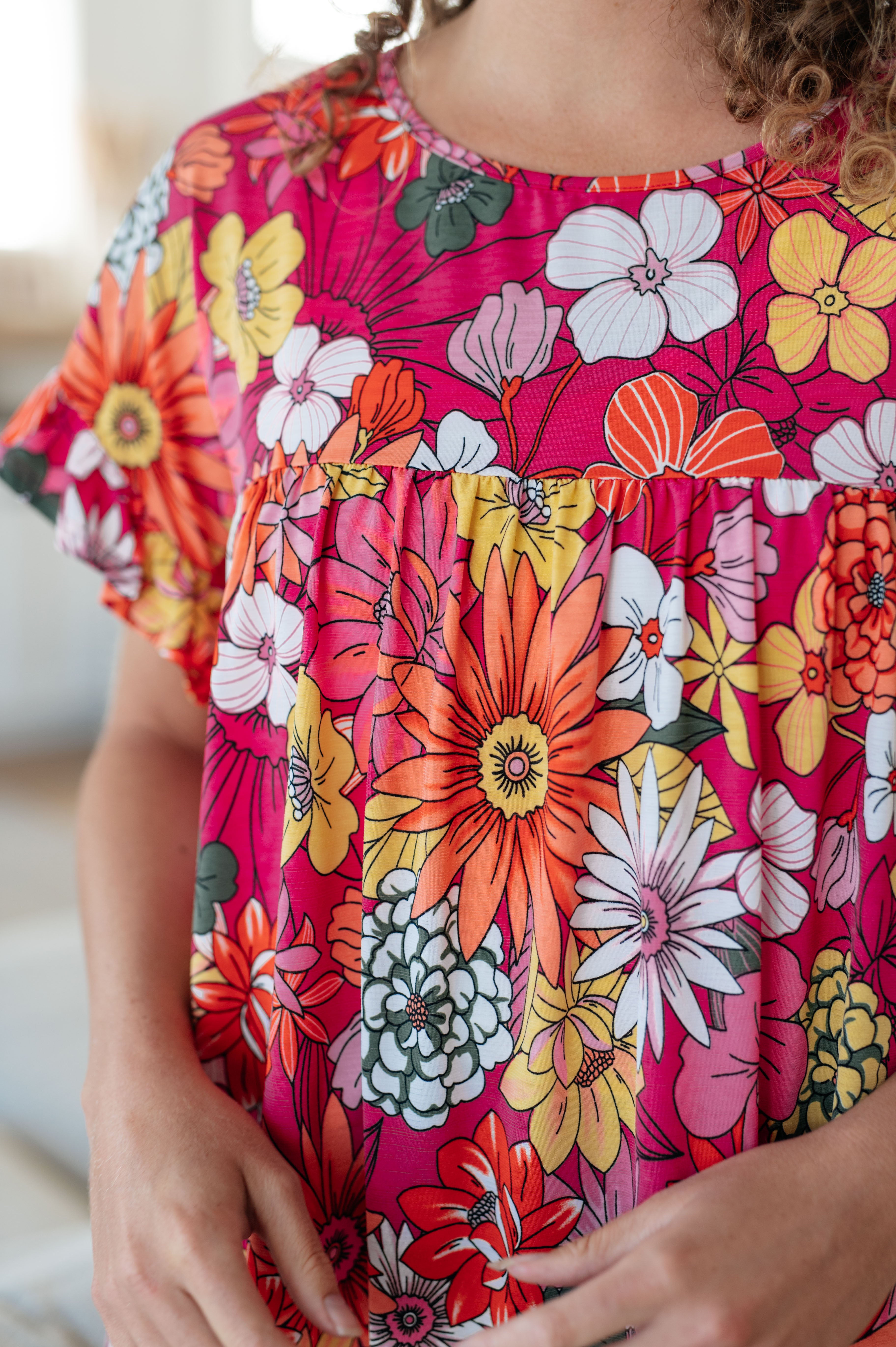 Flit About Floral Top • Pink