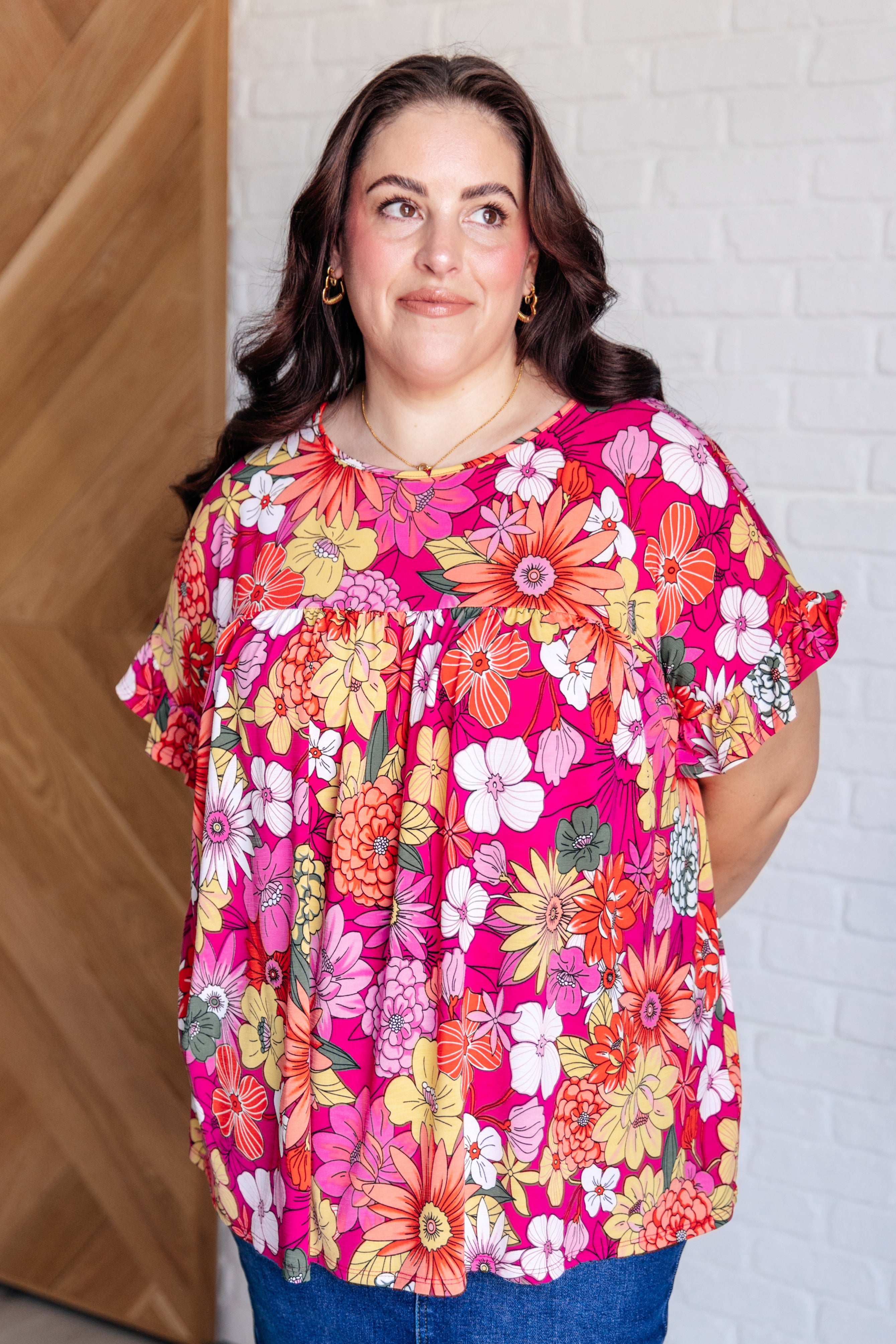 Flit About Floral Top • Pink