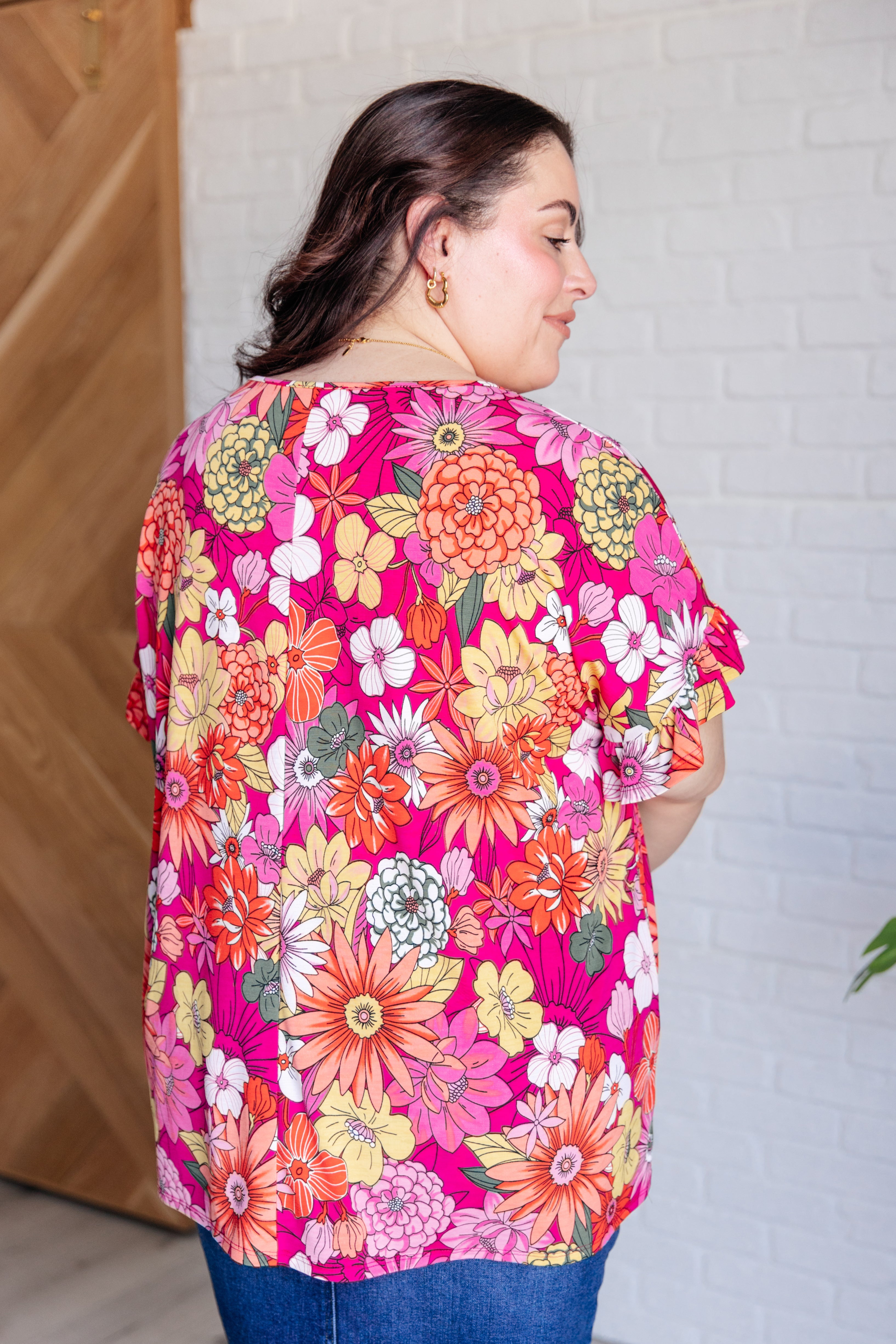 Flit About Floral Top • Pink