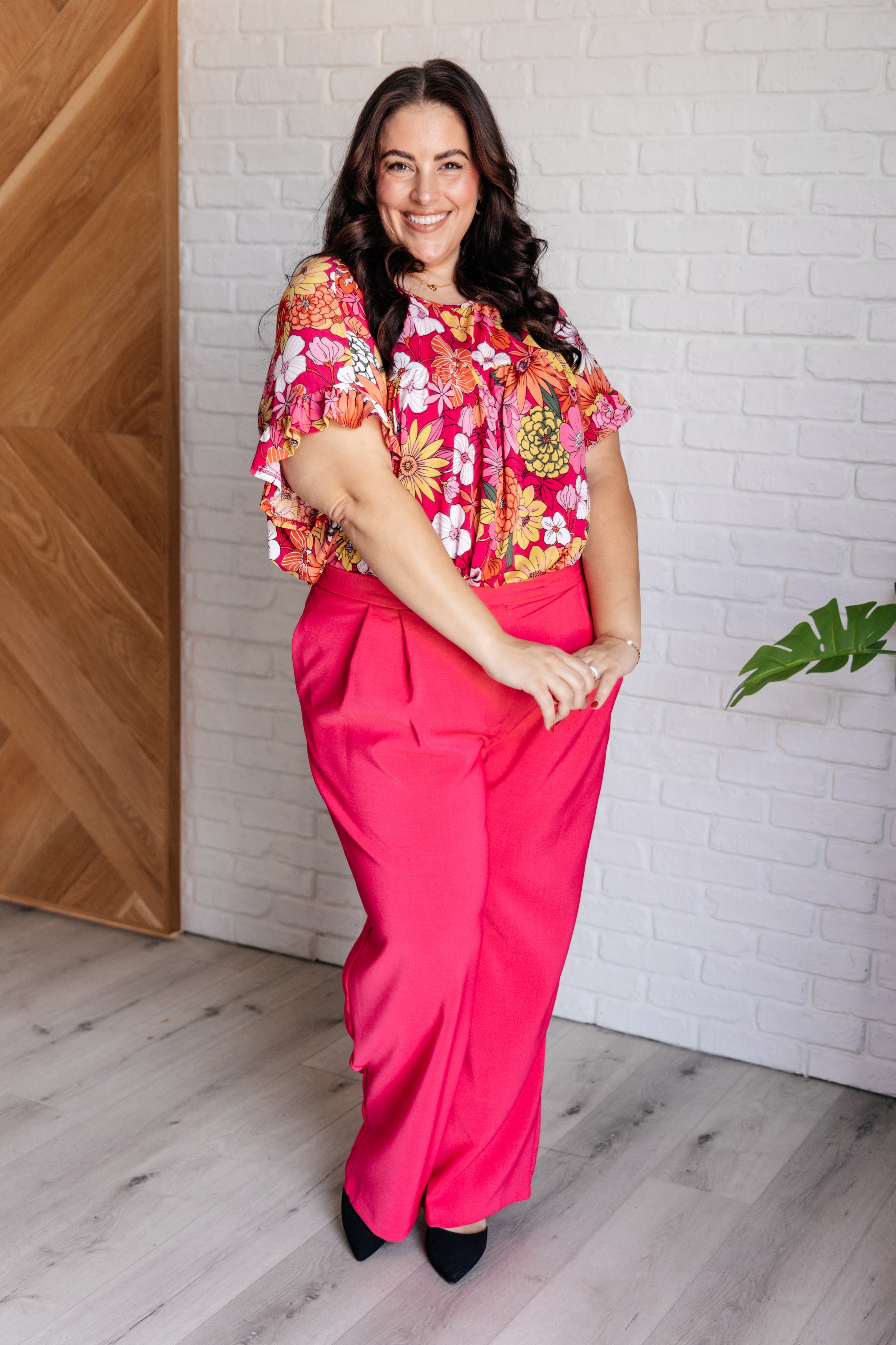Flit About Floral Top • Pink