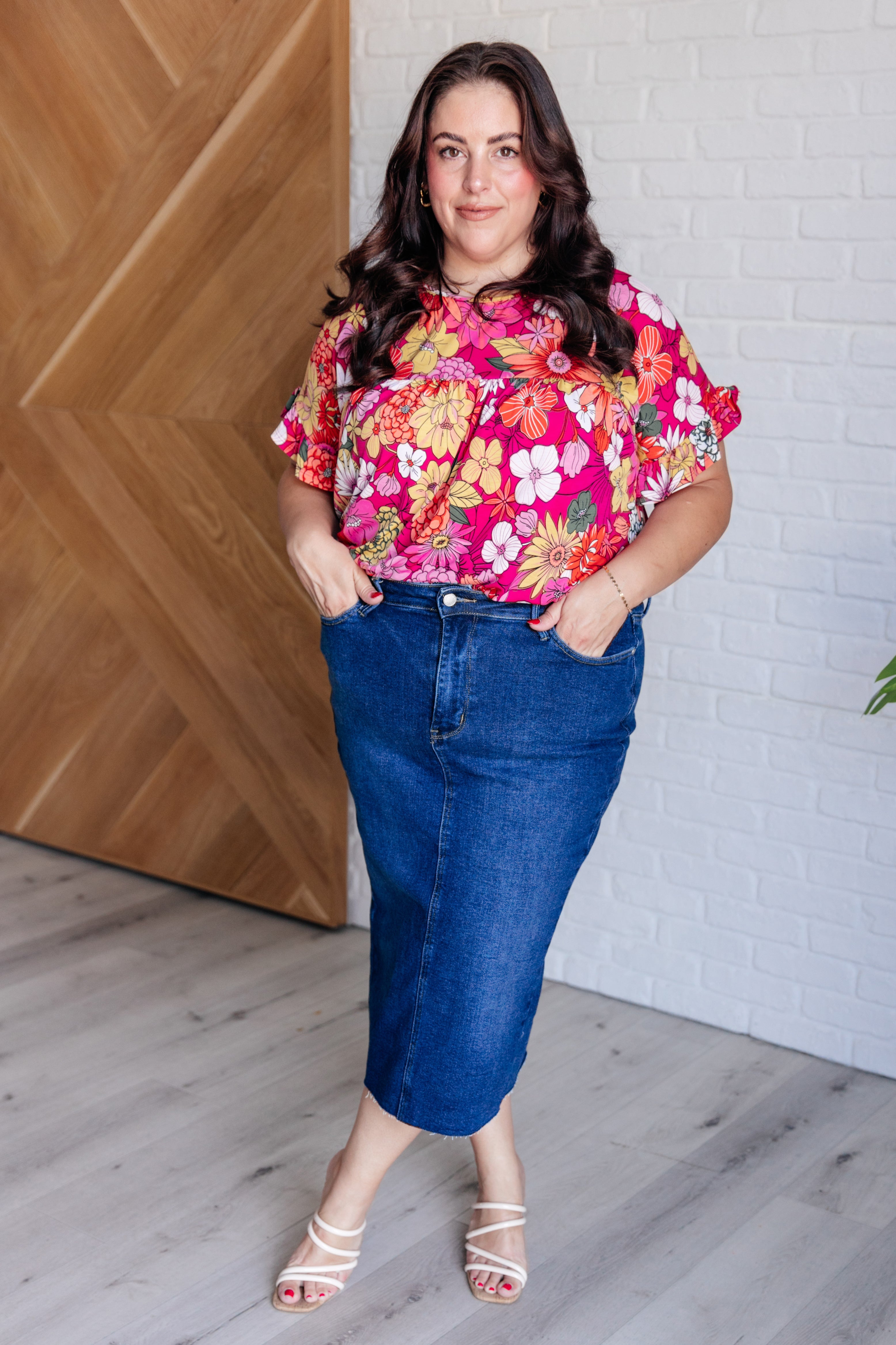 Flit About Floral Top • Pink