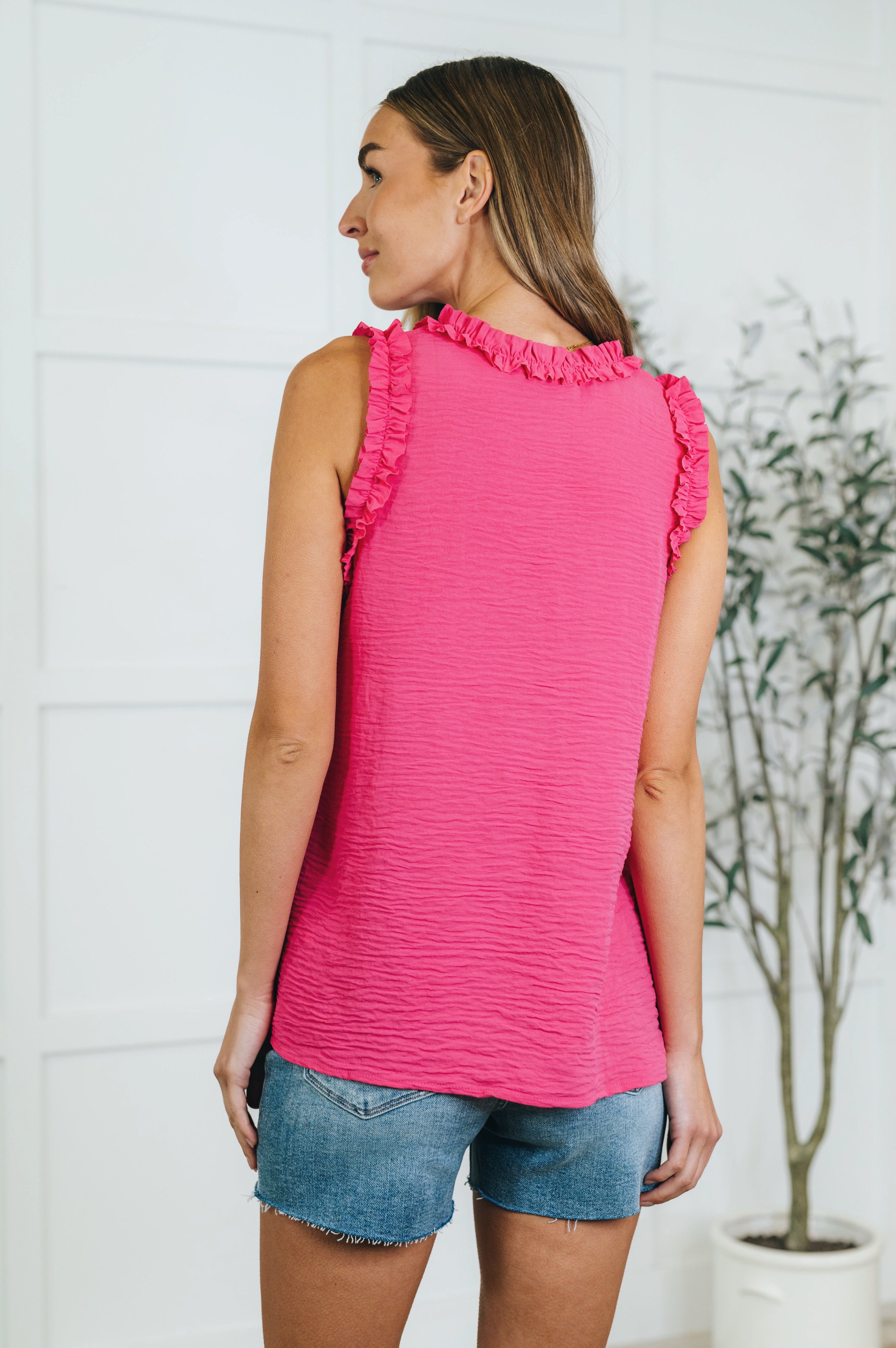 Flourish and Flare Ruffle Detail Tank