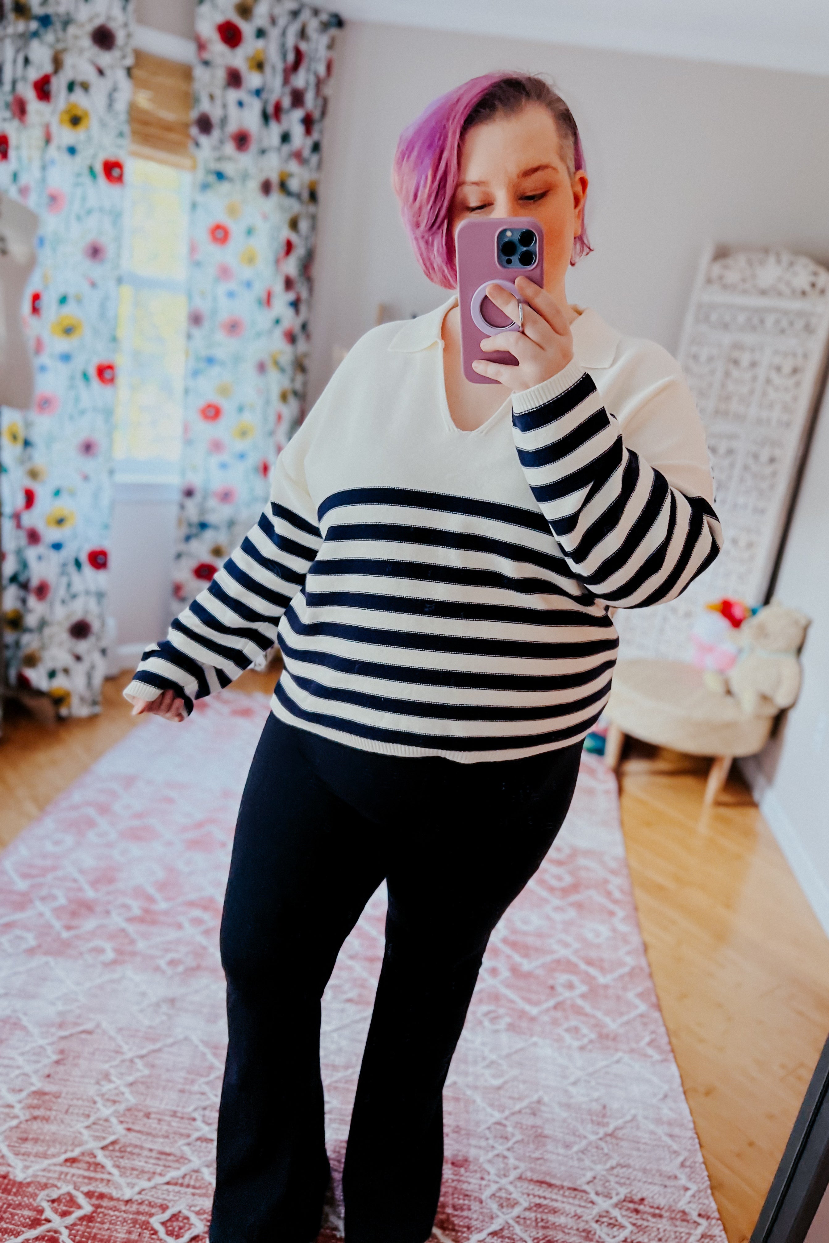 Memorable Moments Striped Sweater • White