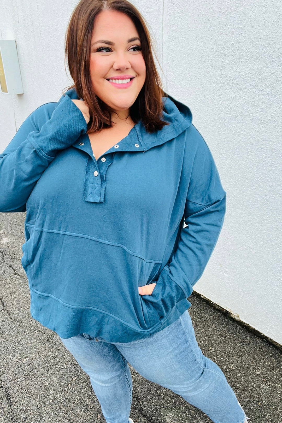 Comfy Cool French Terry Snap Button Hoodie