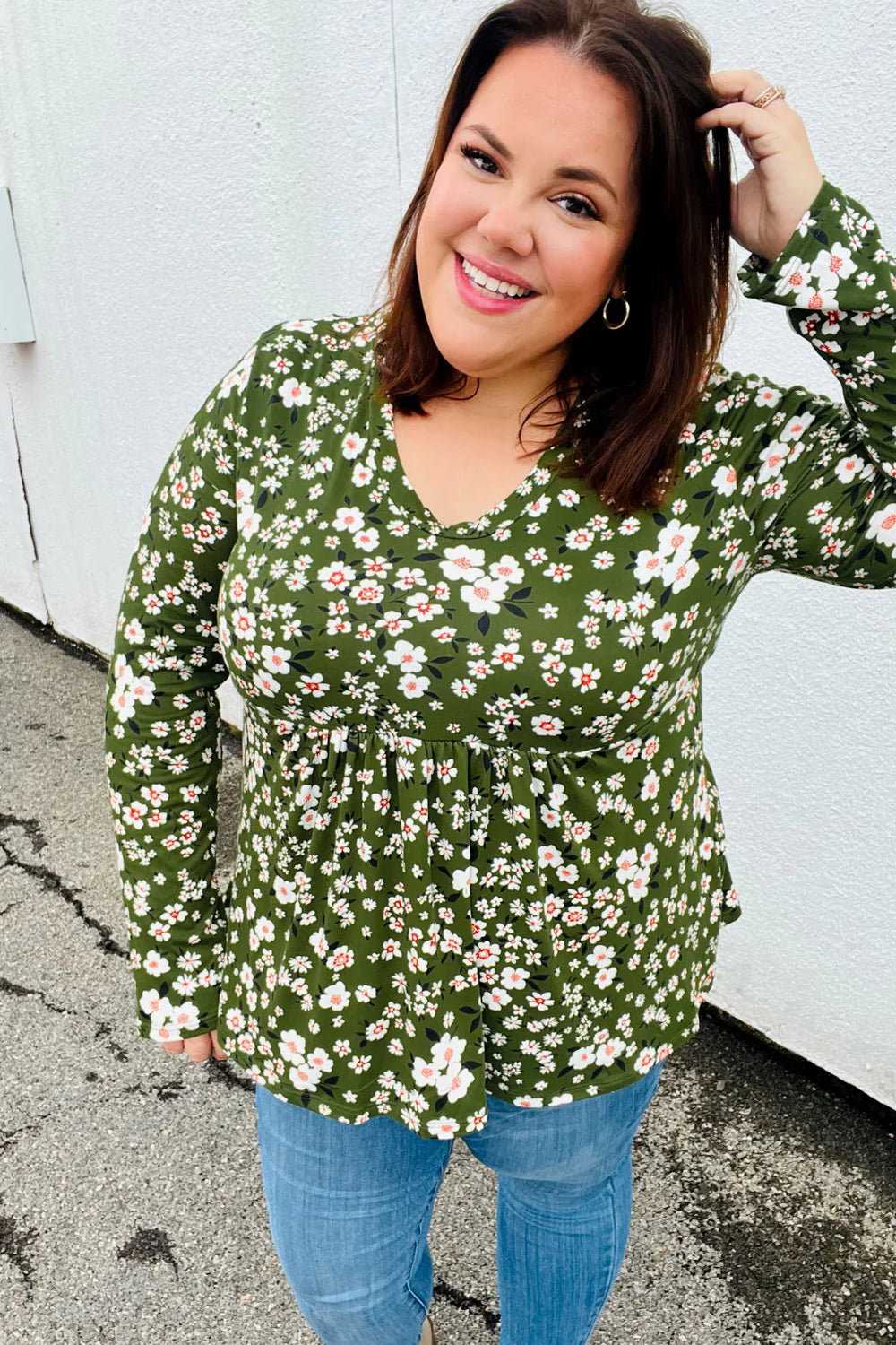 Picking Daisies Floral Print Babydoll Top