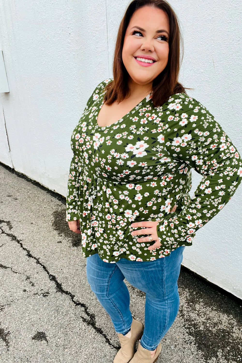 Picking Daisies Floral Print Babydoll Top