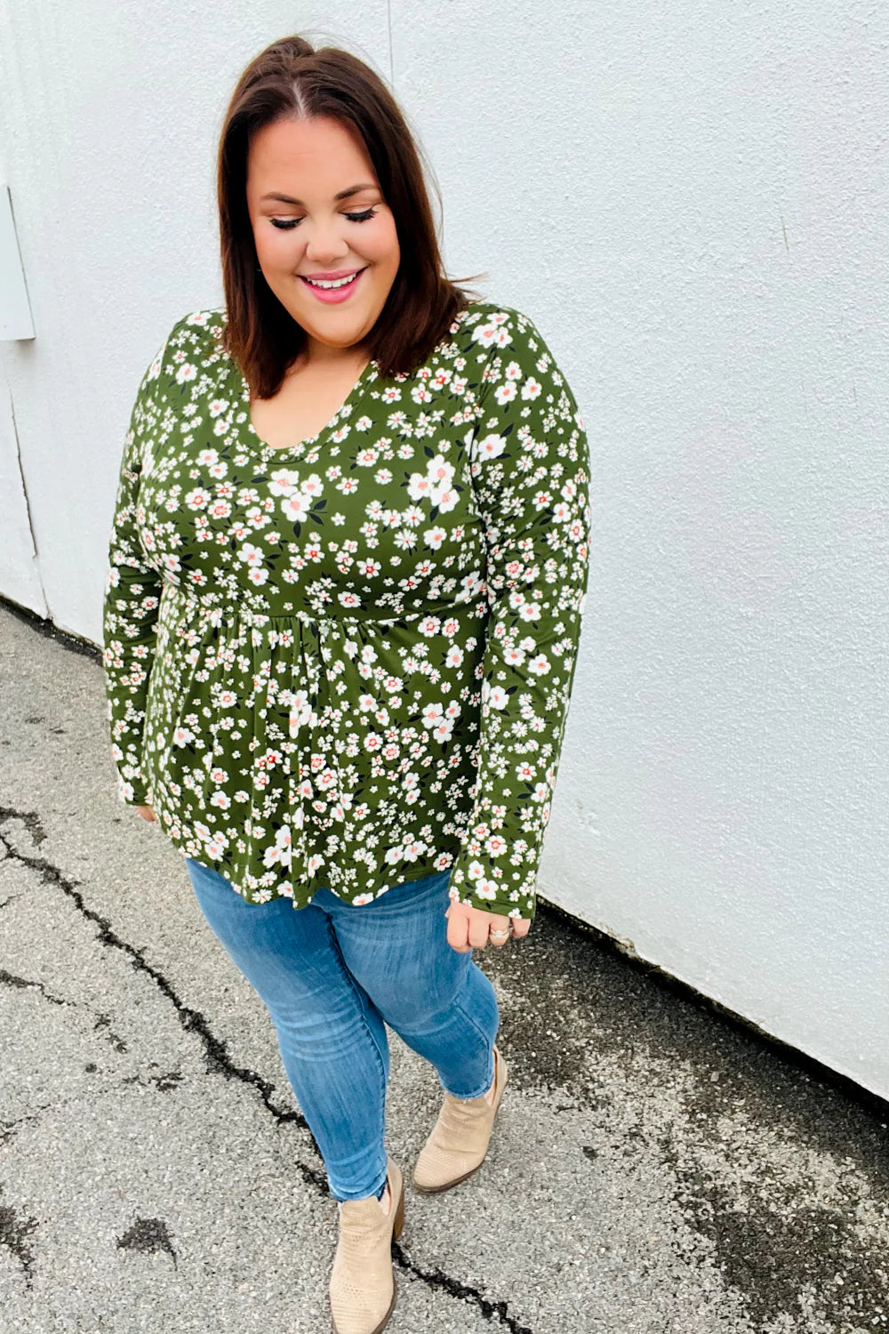 Picking Daisies Floral Print Babydoll Top