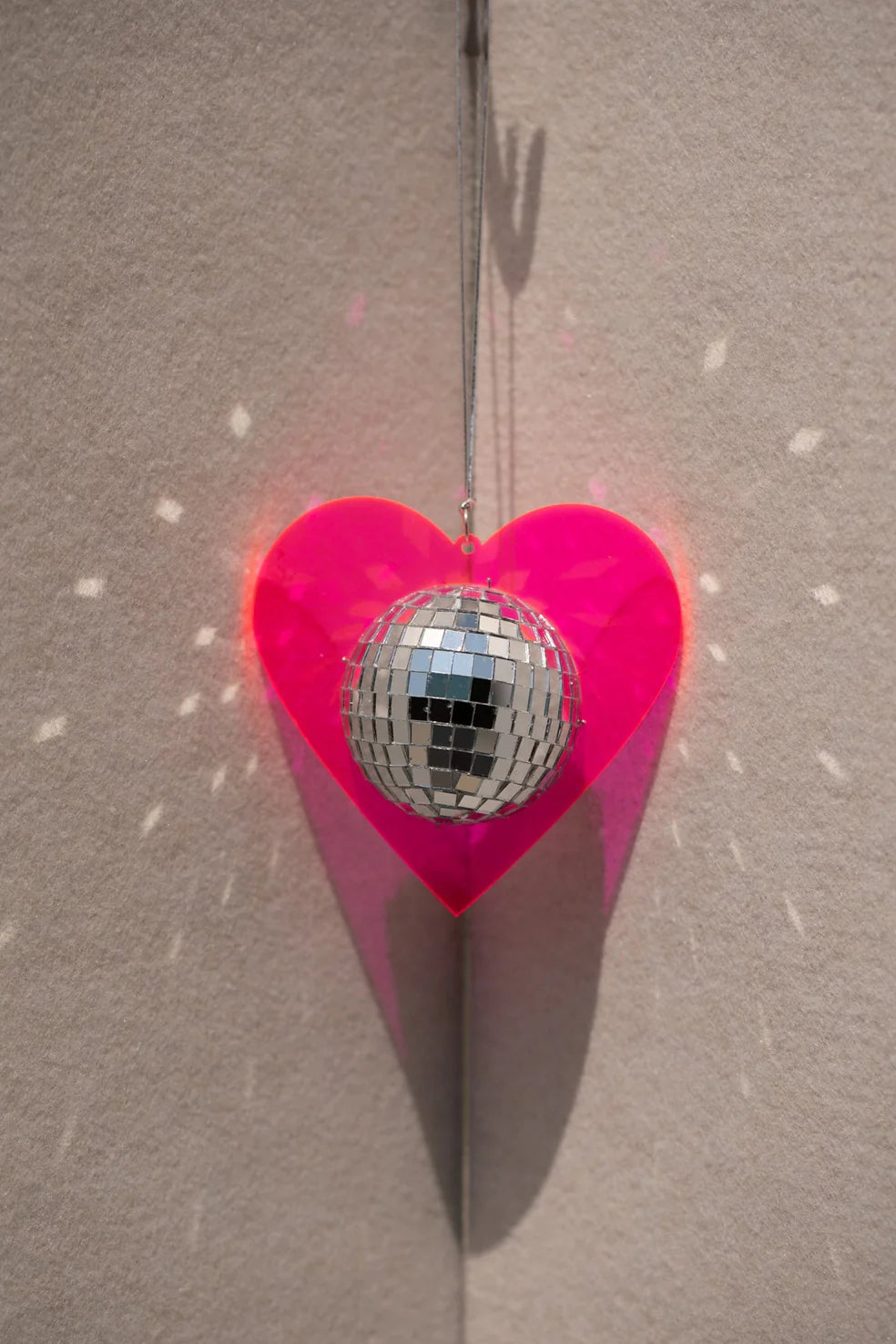 Hanging Mini Disco Heart Sun Catcher