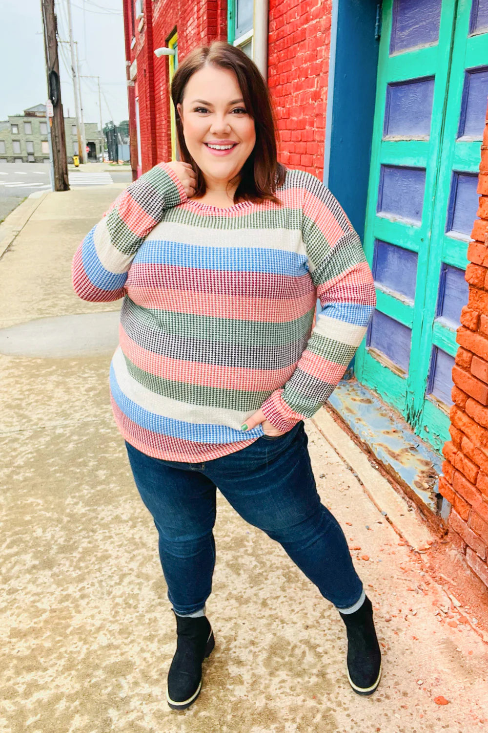 Feeling Bold Textured Vintage Stripe Top