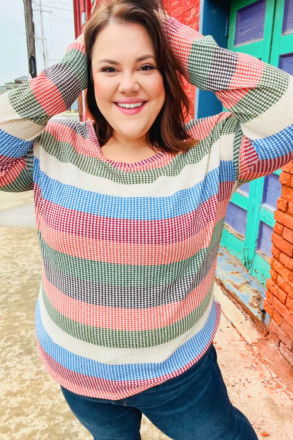 Feeling Bold Textured Vintage Stripe Top