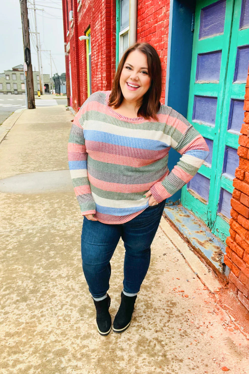 Feeling Bold Textured Vintage Stripe Top
