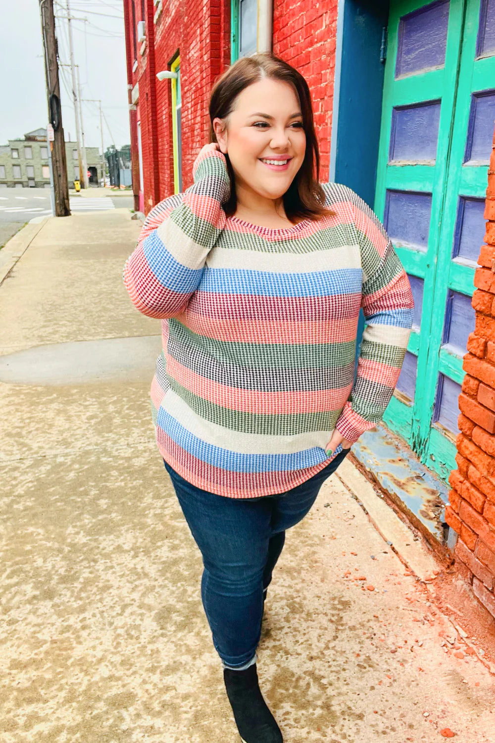Feeling Bold Textured Vintage Stripe Top