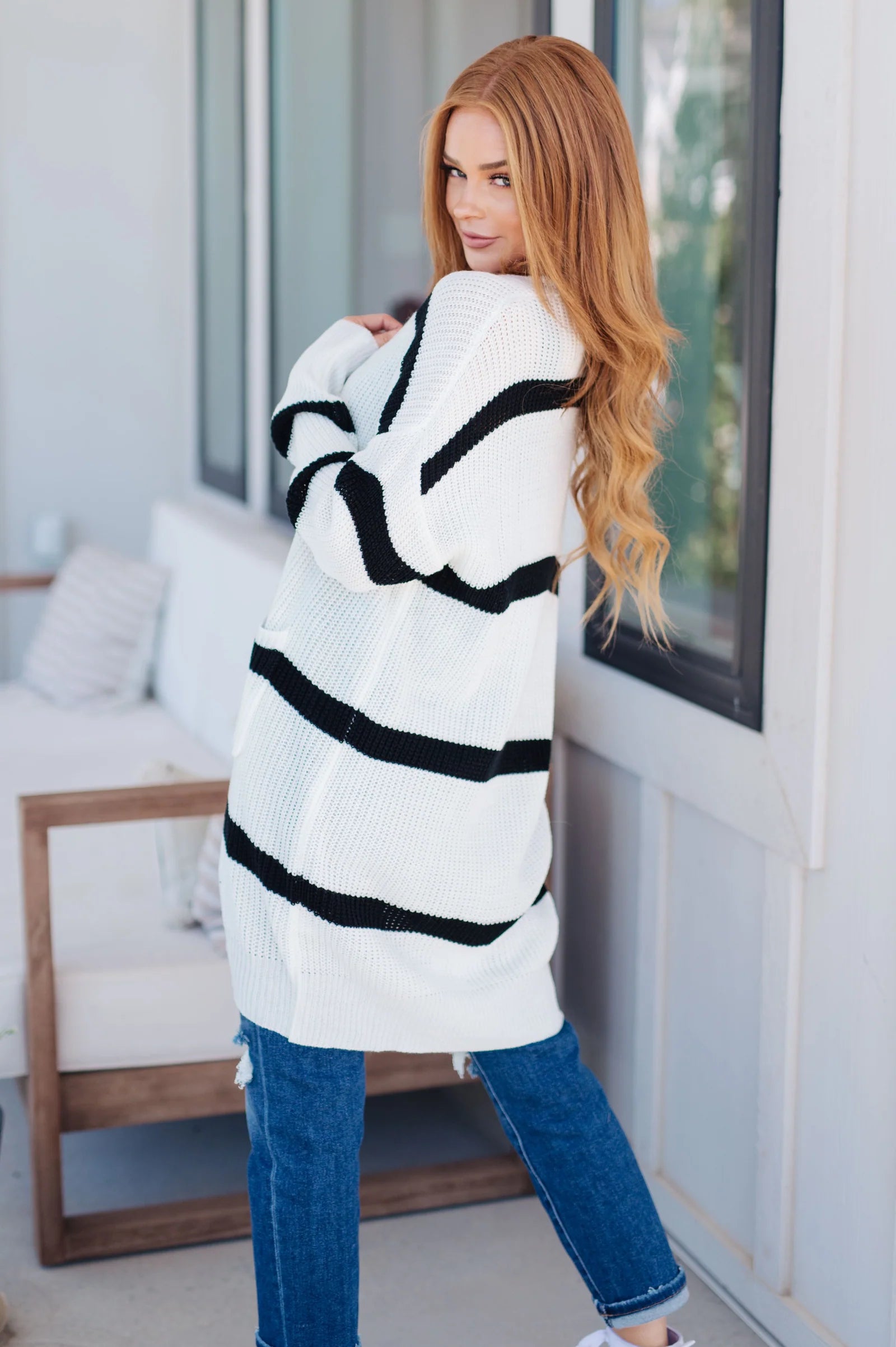 Brighter is Better Striped Cardigan • Ivory