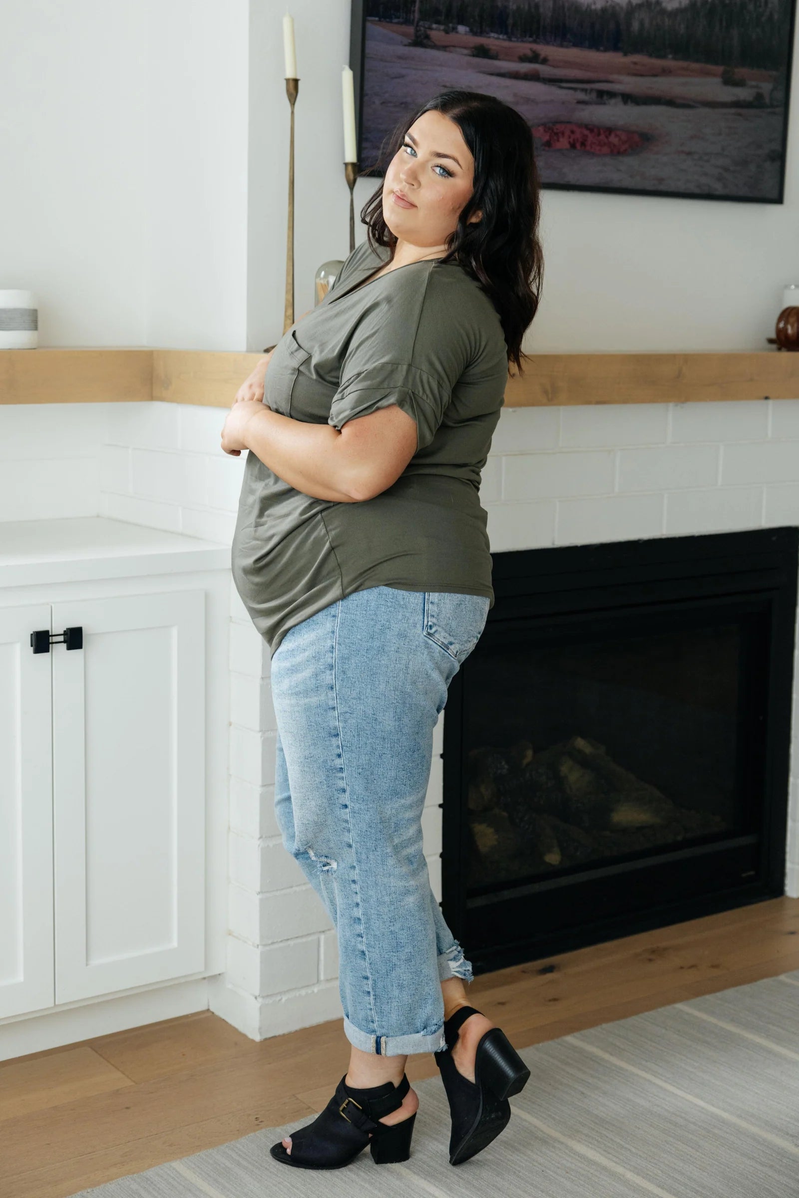 Absolute Favorite V-Neck Top • Olive
