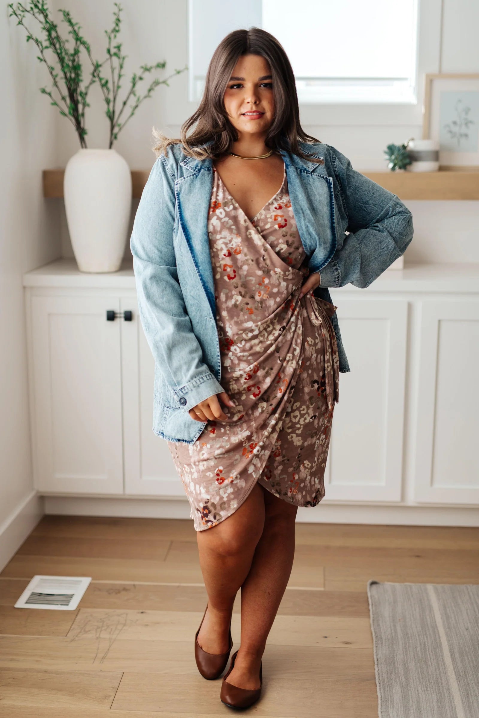 Honey Do I Ever Faux Wrap Dress • Taupe