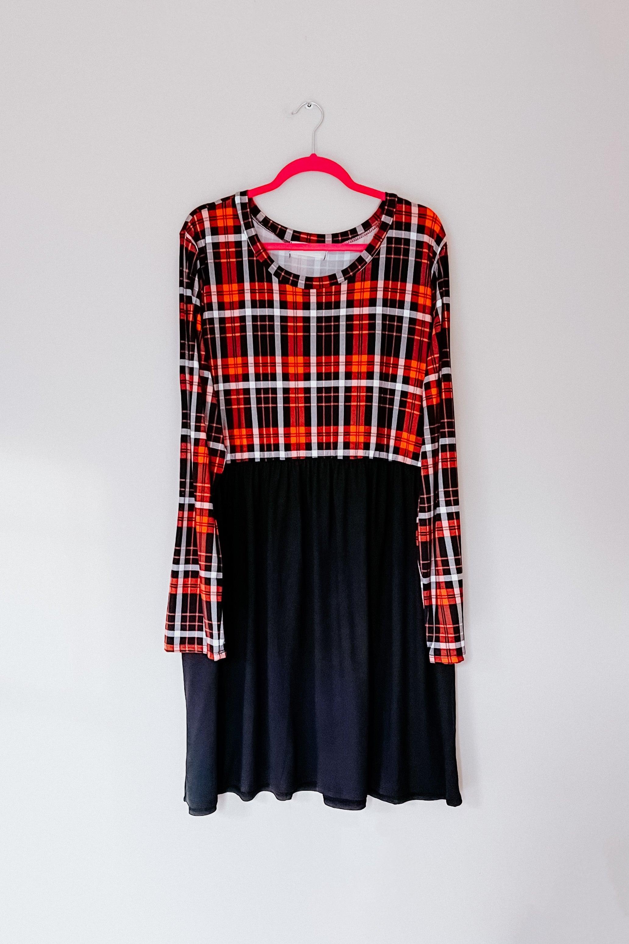 About You Plaid Hacci Babydoll Swing Dress
