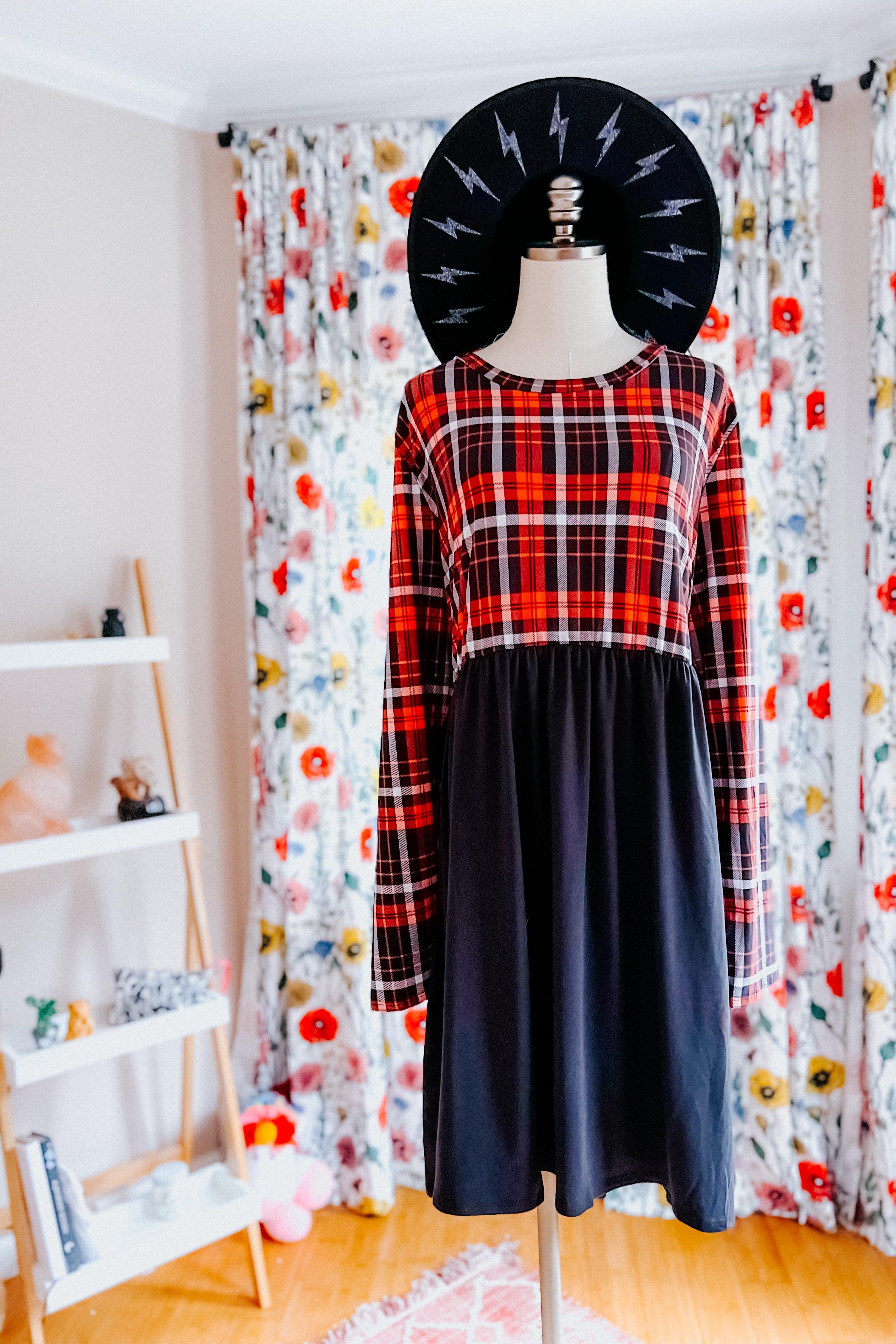 About You Plaid Hacci Babydoll Swing Dress